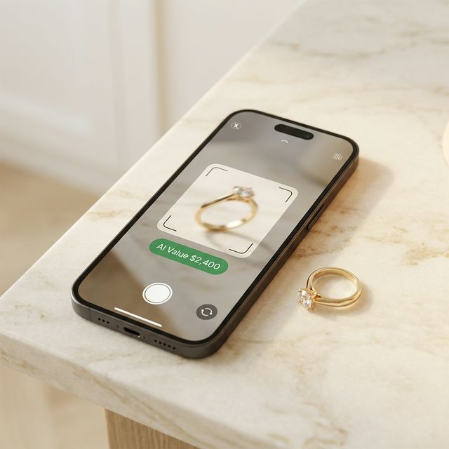 Renova App scanning a ring for instant AI valuation