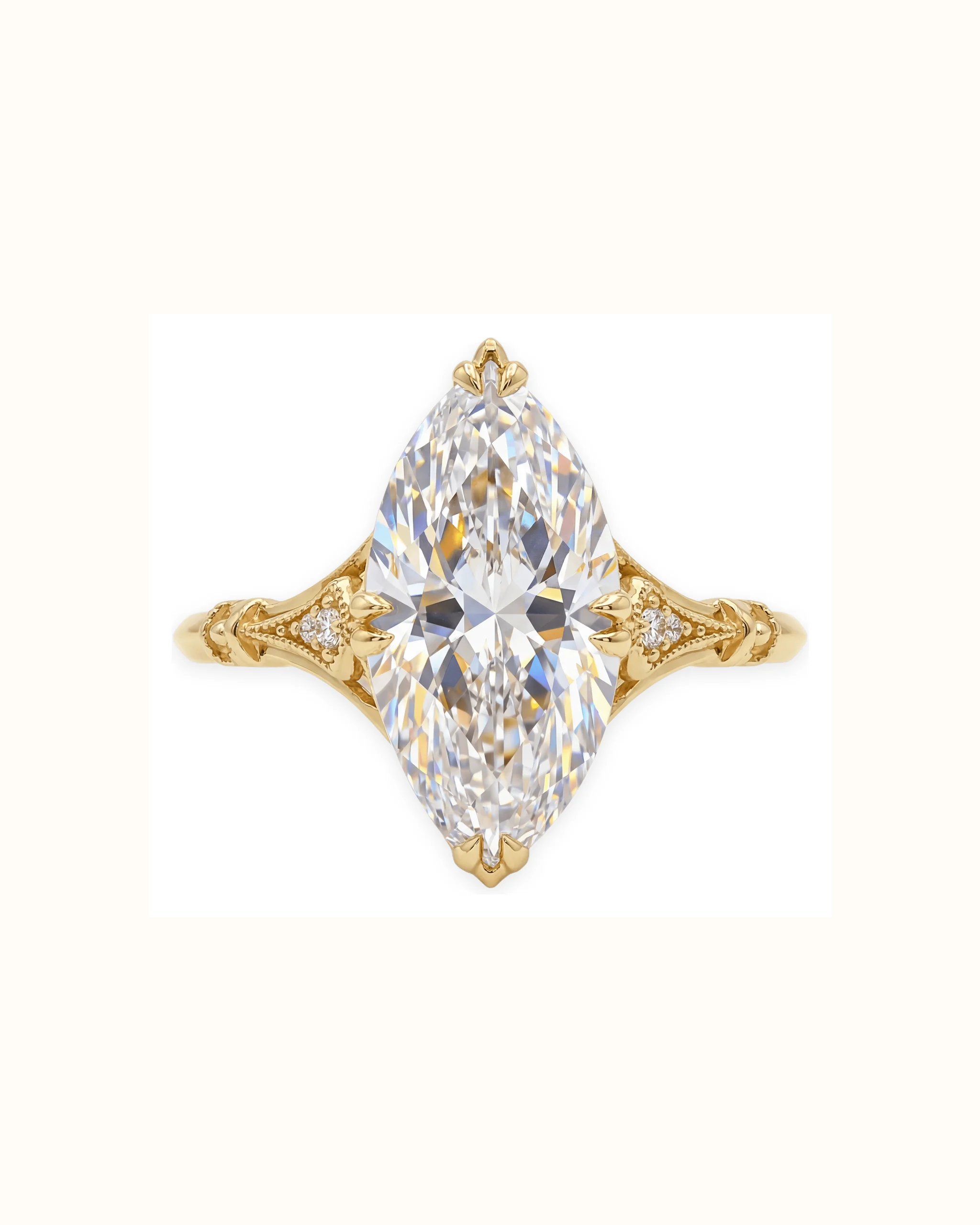 Round Lab-Grown Diamond Ring in 18K Gold