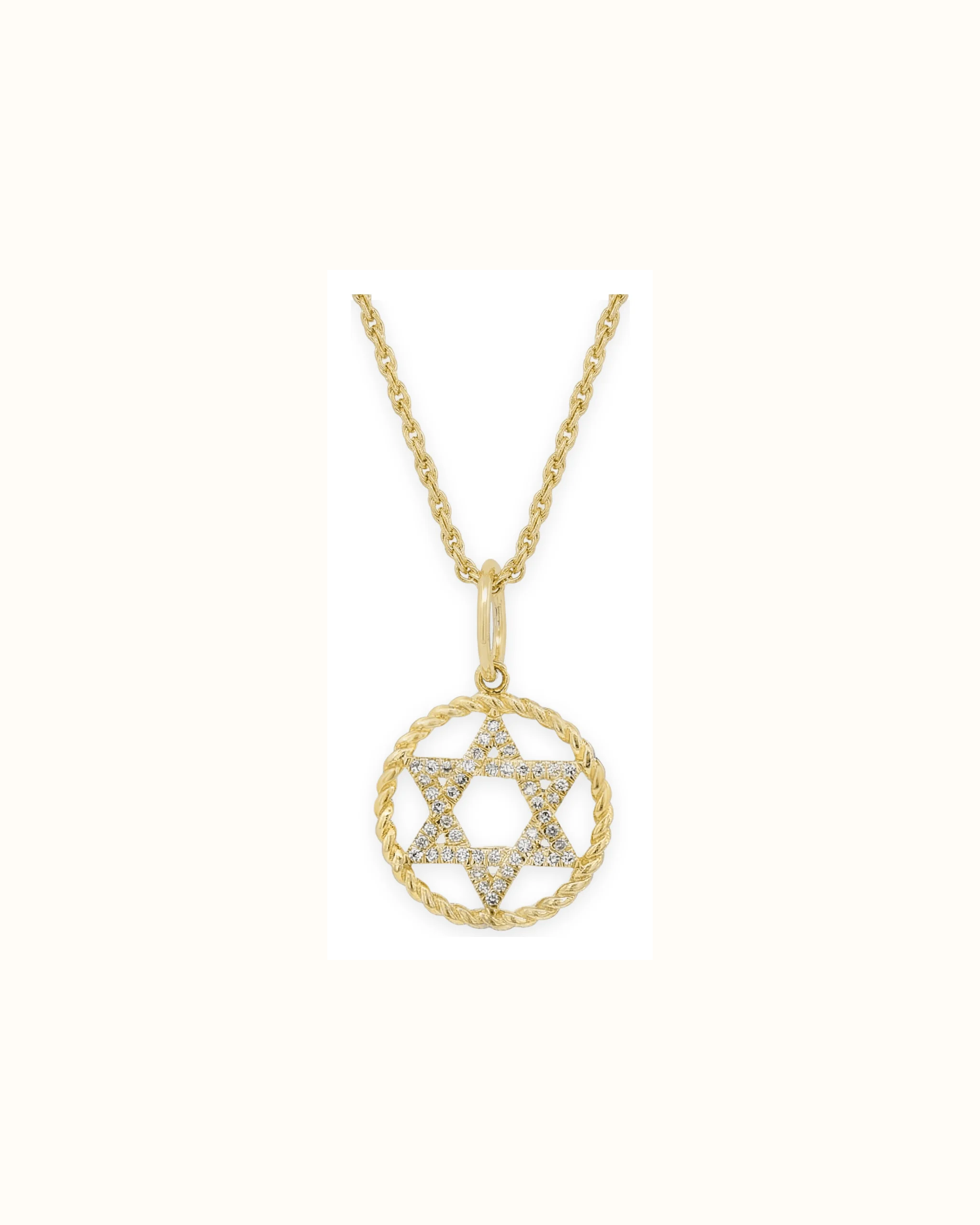 Lab-Grown Diamond Star of David Pendant in 14K Gold
