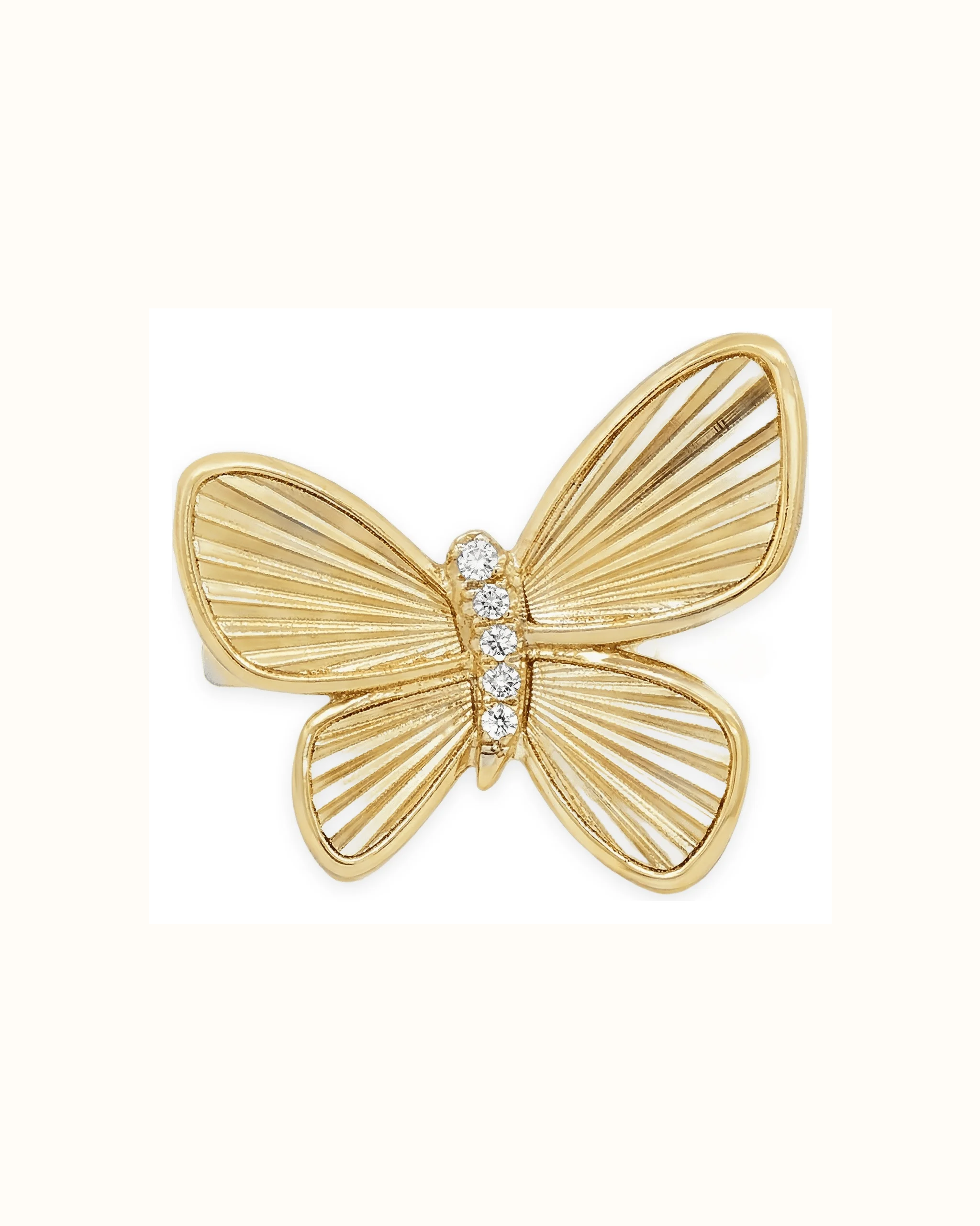 Lab-Grown Diamond Butterfly Ring in 14K Gold