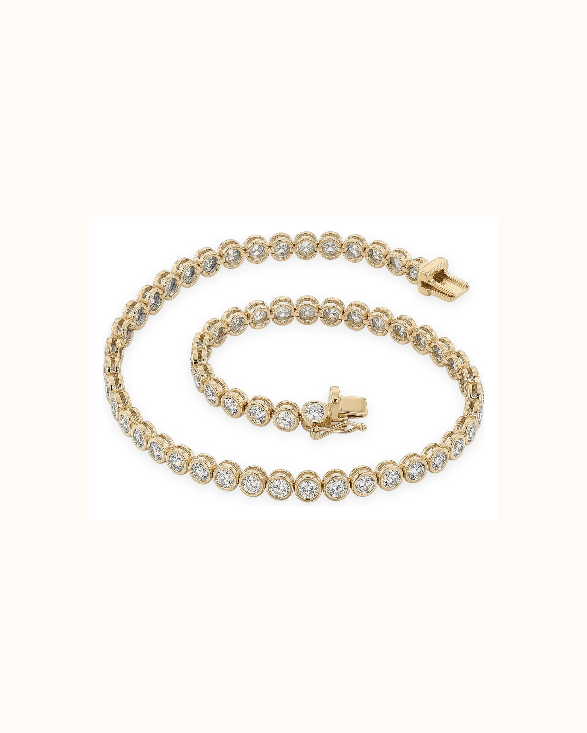 White Lab Grown Round Lab-Grown Diamond Tennis Bracelet in 18K Gold