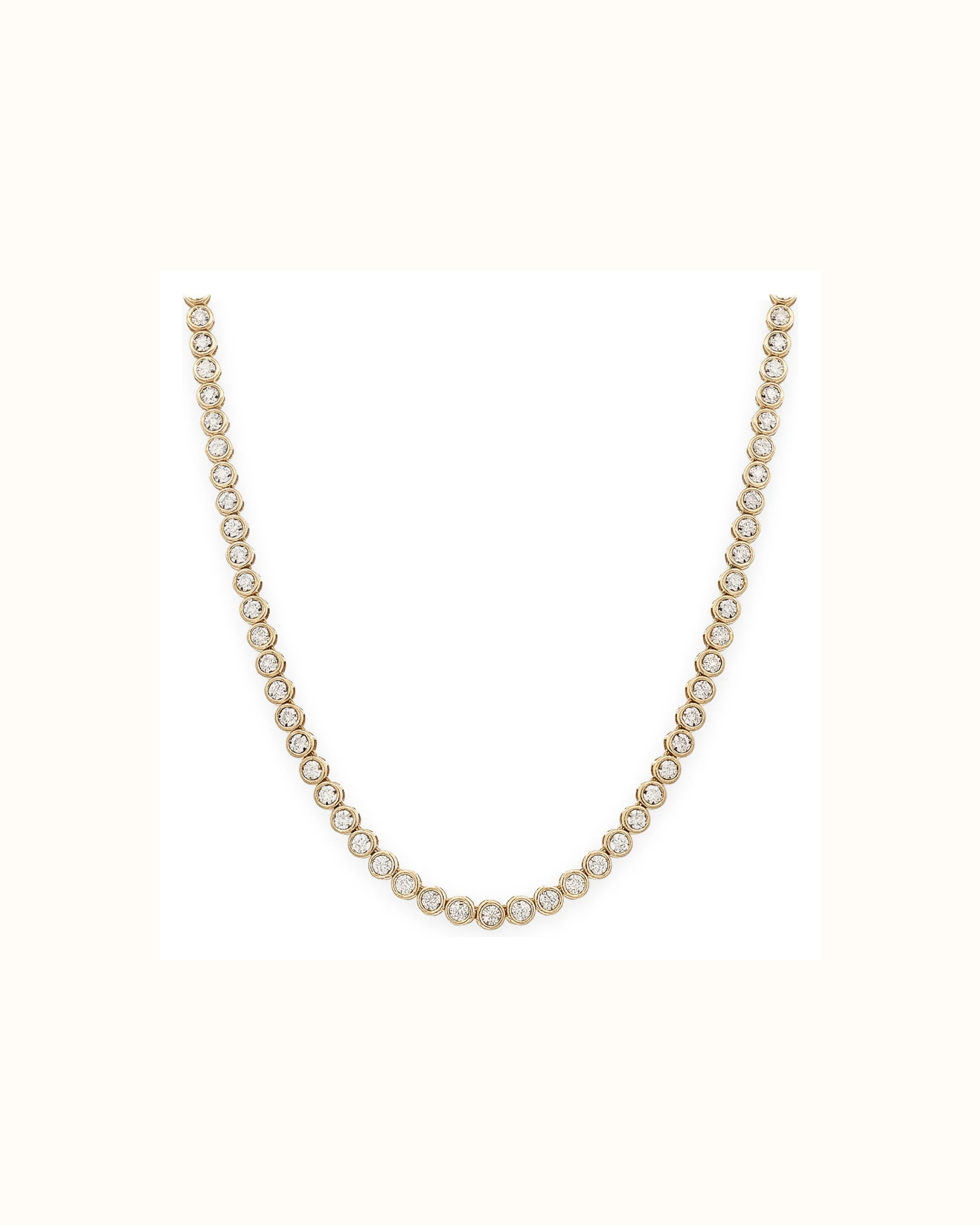Round Lab-Grown Diamond Necklace in 18K Gold