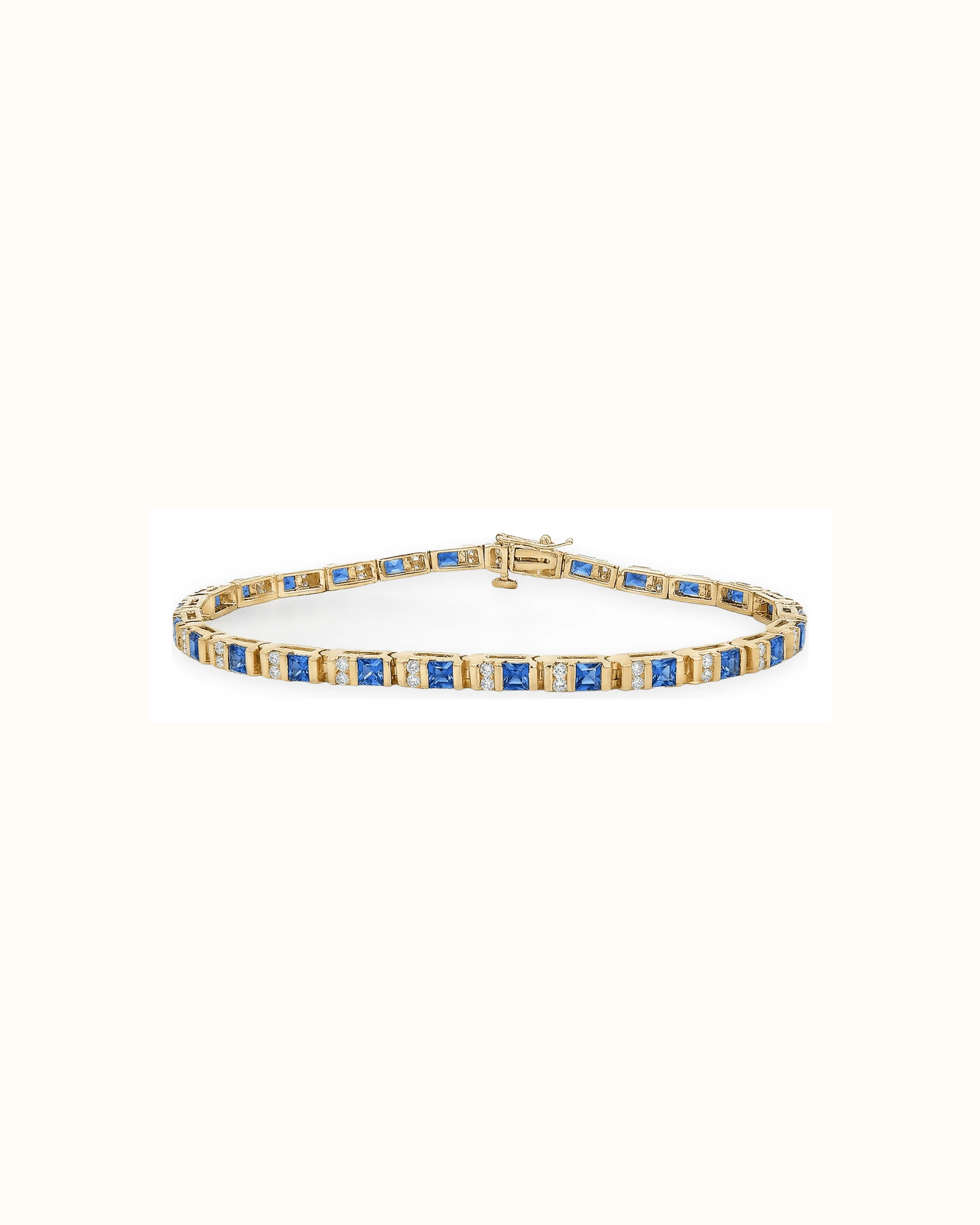 Lab Grown Sapphire and Lab-Grown Diamond Bracelet in 18K Gold