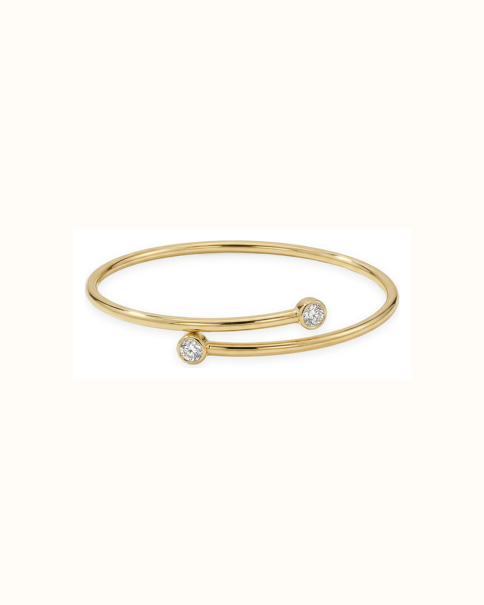 Lab-Grown Diamond Bypass Bangle Bracelet in 14K Gold