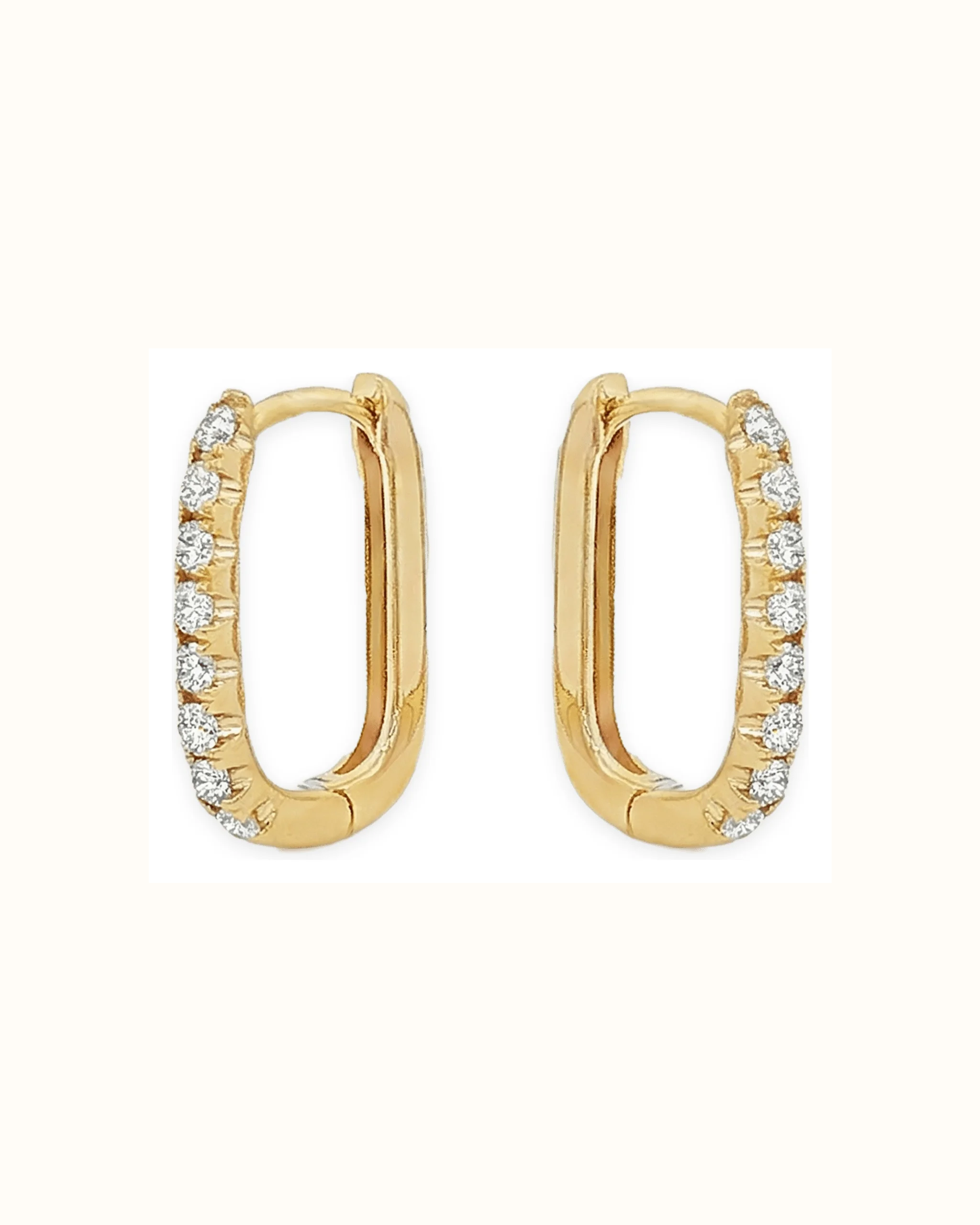 Lab-Grown Diamond U Hoop Huggie Earrings in 14K Gold