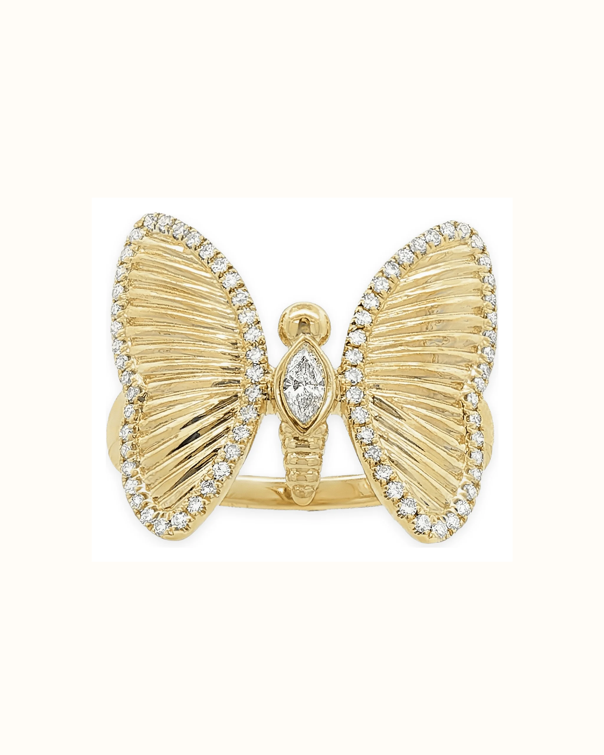 Marquise Lab-Grown Diamond Hidden Halo Ring in 18K Gold