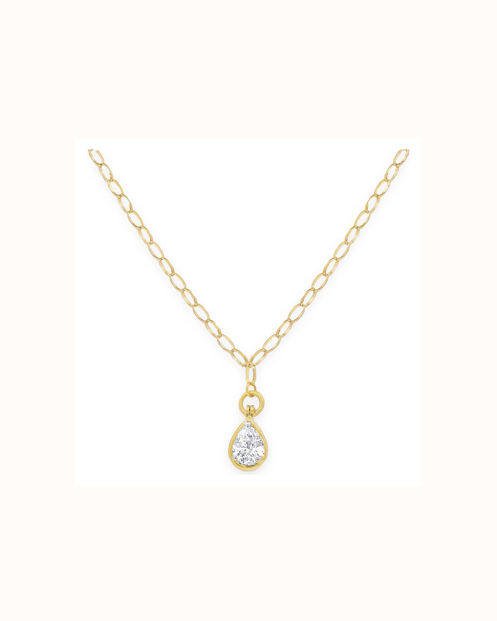 Pear Lab-Grown Diamond Solitaire Necklace in 18K Gold