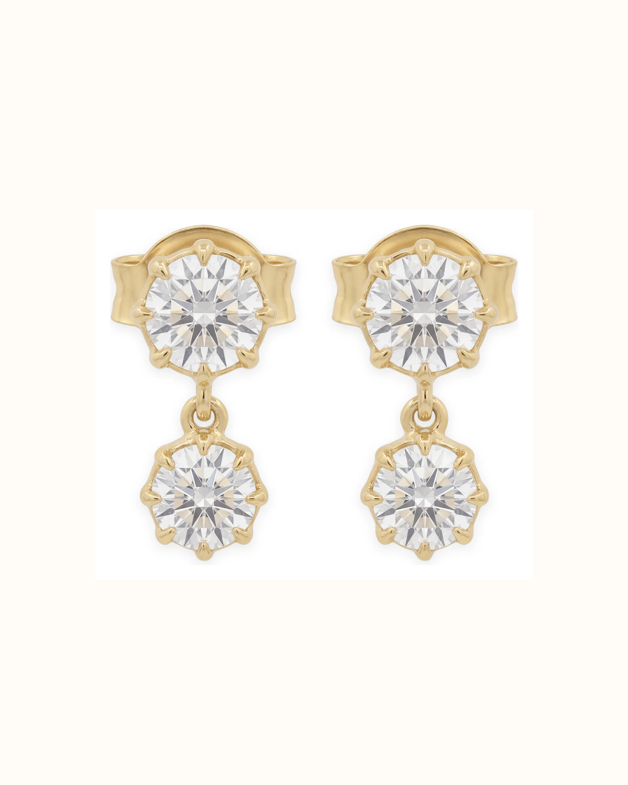 Round Lab-Grown Diamond Stud Earrings in 18K Gold