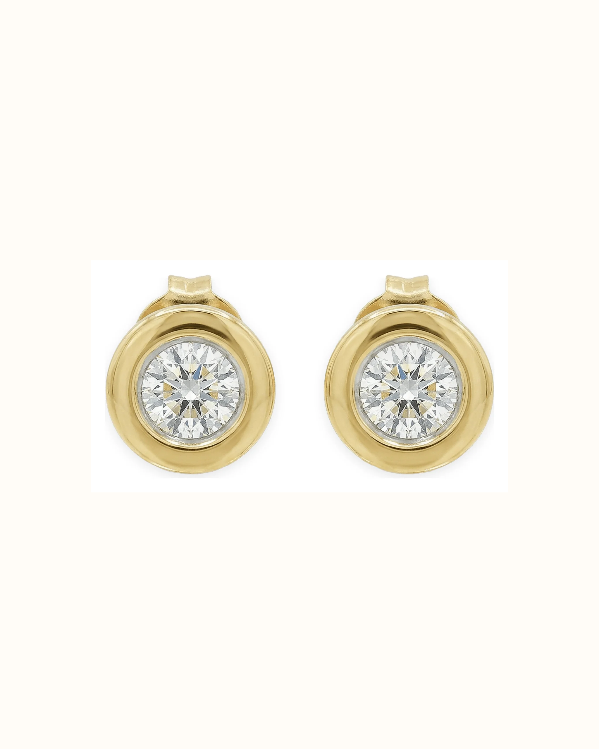 Round Lab-Grown Diamond Stud Earrings in 14K Gold
