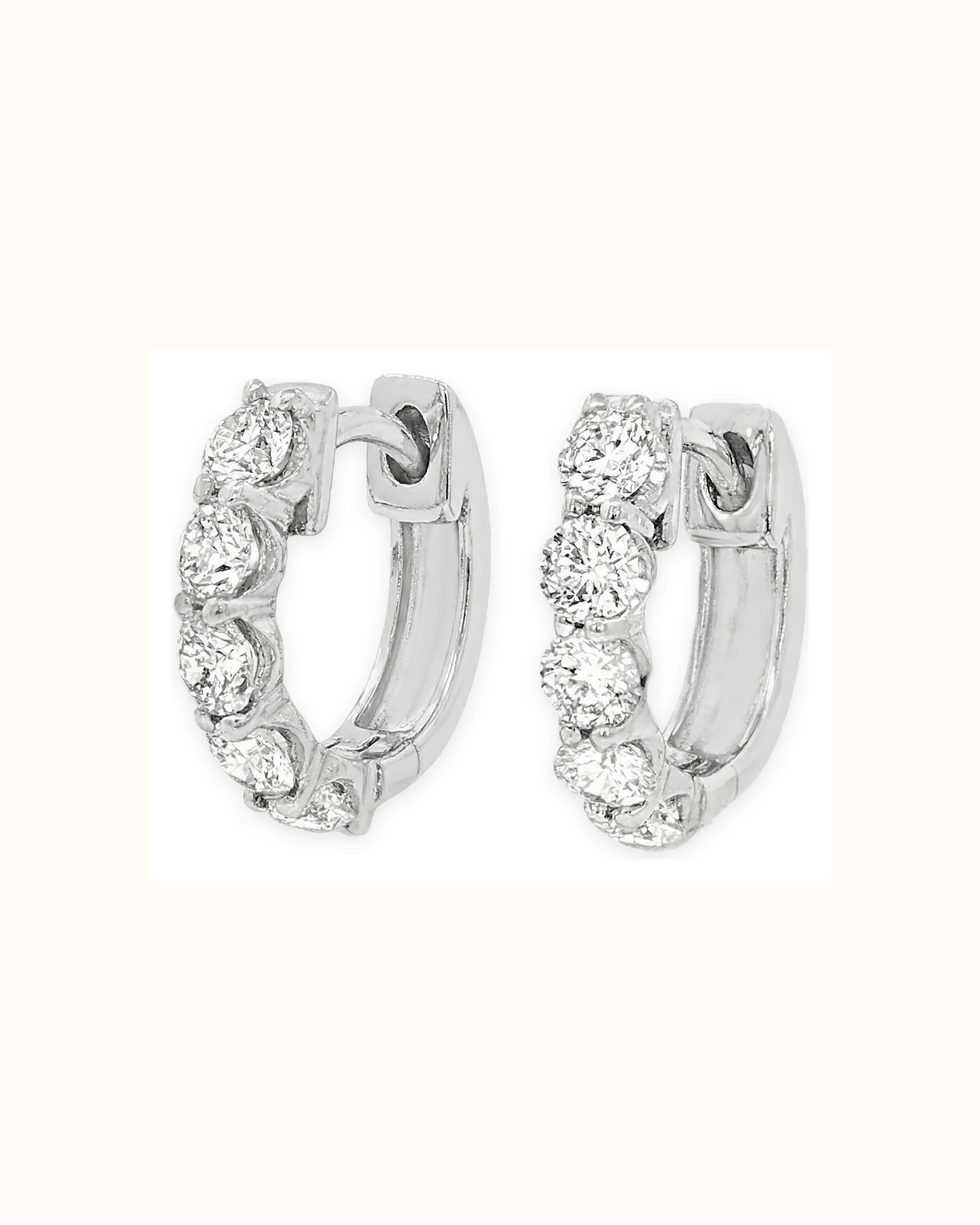 Lab-Grown Diamond Round Huggie Earrings in 14K Gold