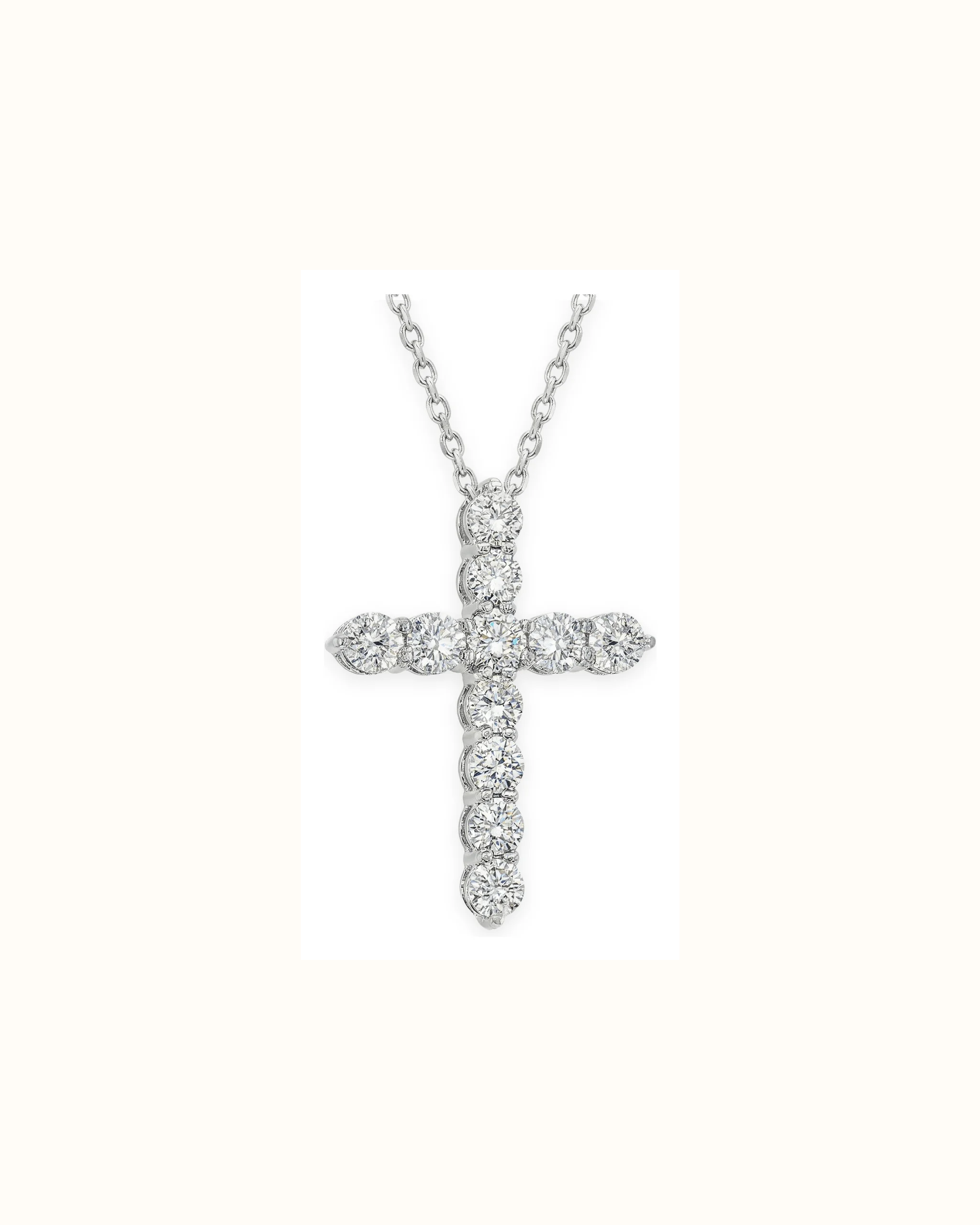 Lab-Grown Diamond Cross Pendant in 14K Gold