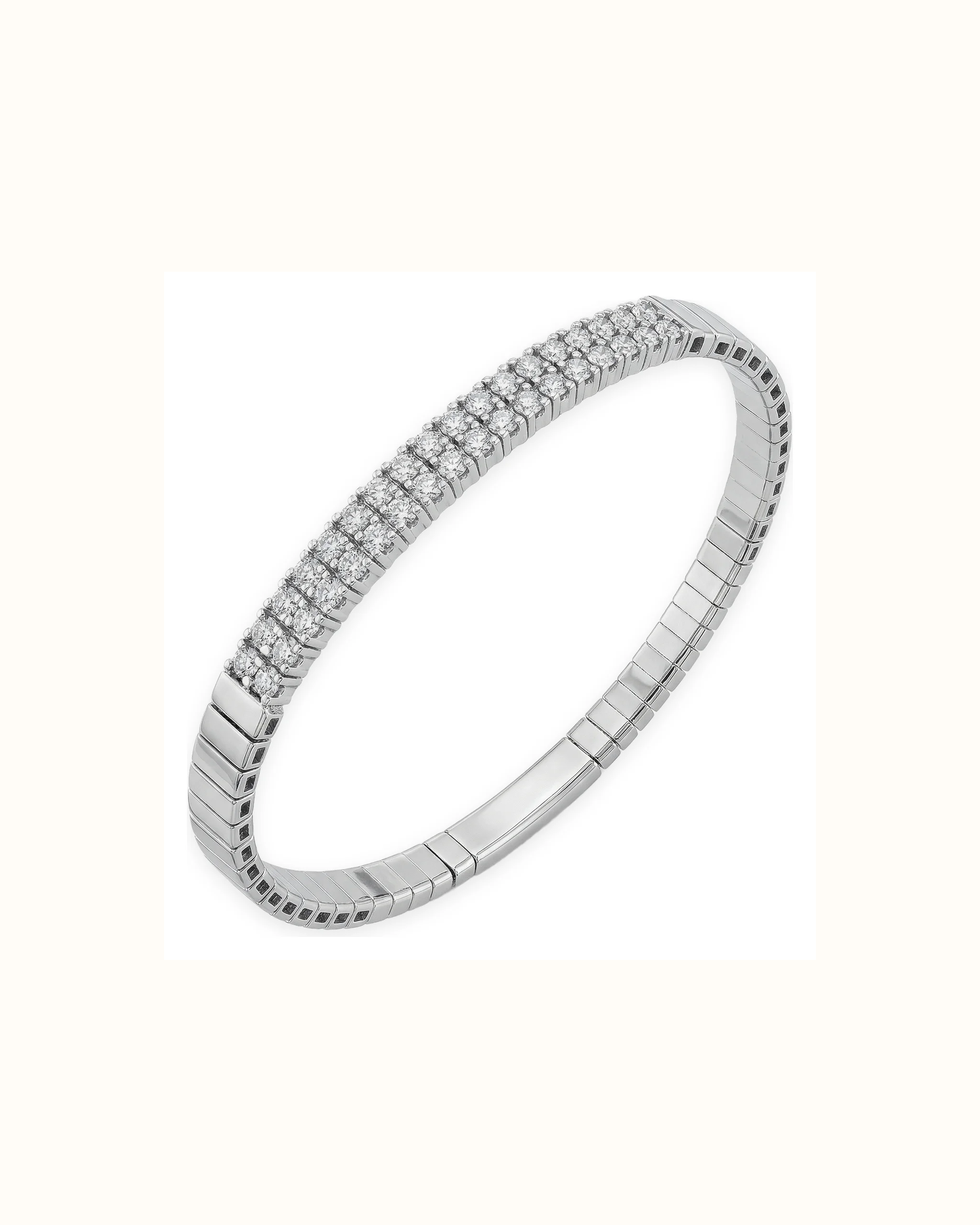 Lab-Grown Diamond Bangle Bracelet in 14K Gold Flexible Design