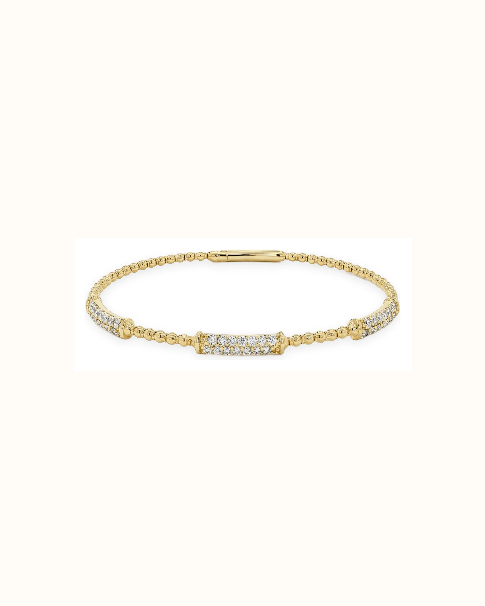 Pave' Lab-Grown Diamond Flex Bangle Bracelet in 14K Gold