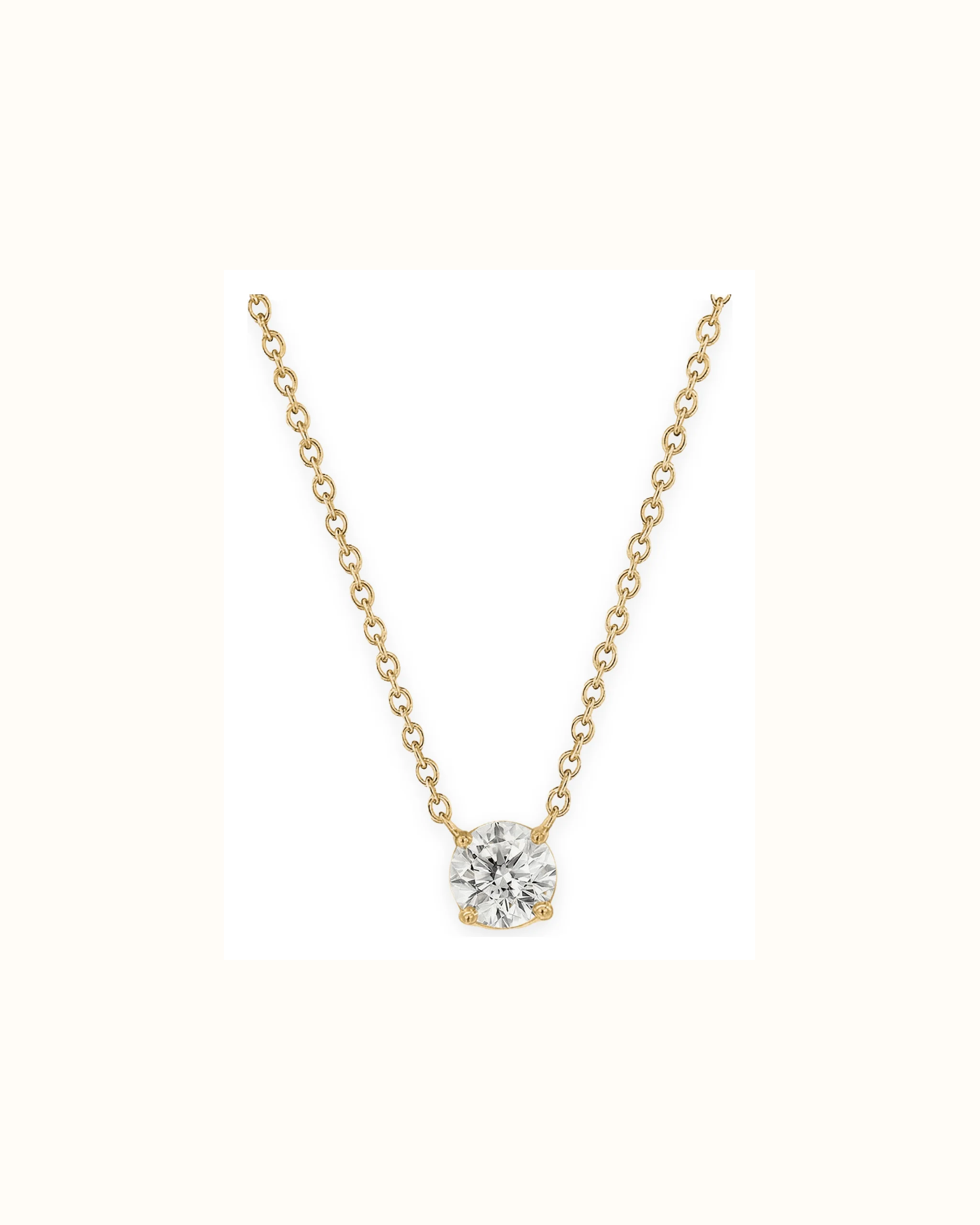 Round Lab-Grown Diamond Necklace in 18K Gold