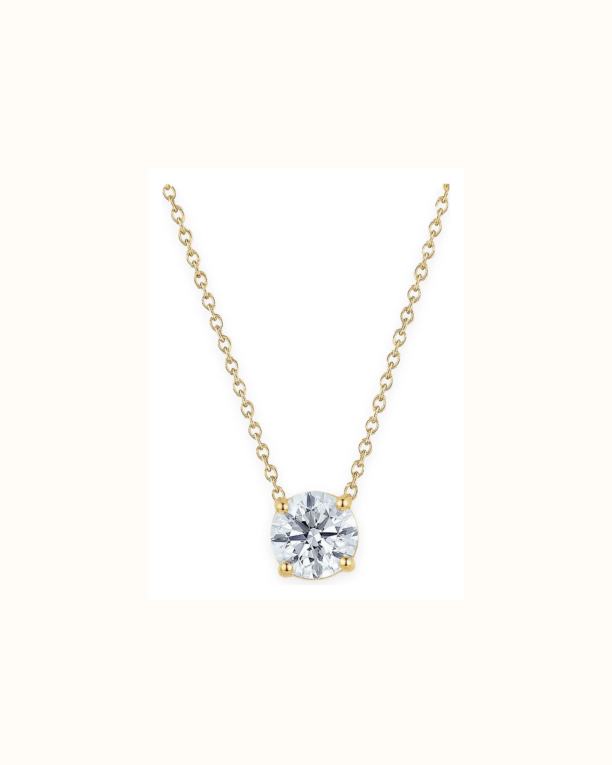Round Lab-Grown Diamond Necklace in 18K Gold