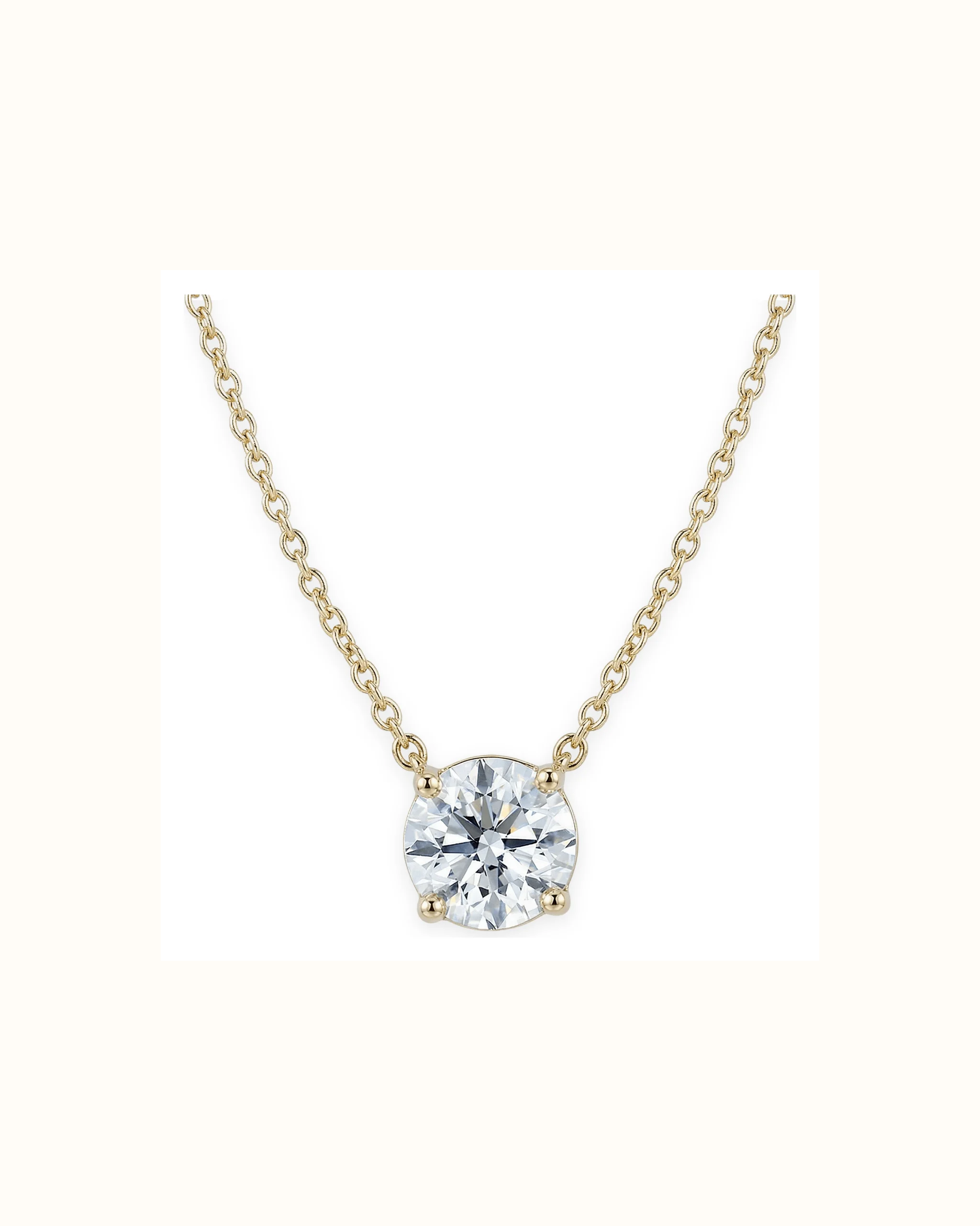 Round Lab-Grown Diamond Necklace in 18K Gold