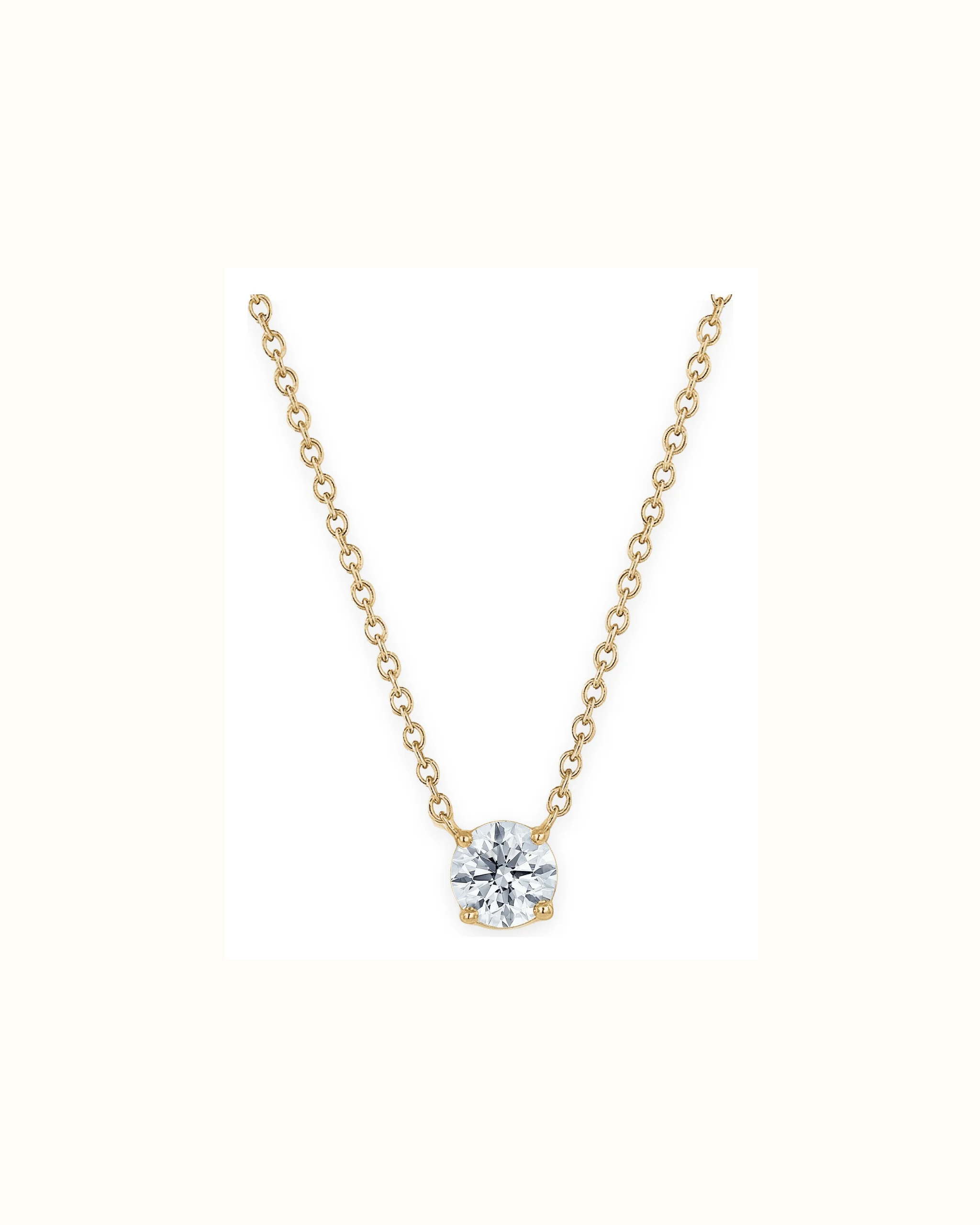 Round Lab-Grown Diamond Solitaire Necklace in 18K Gold