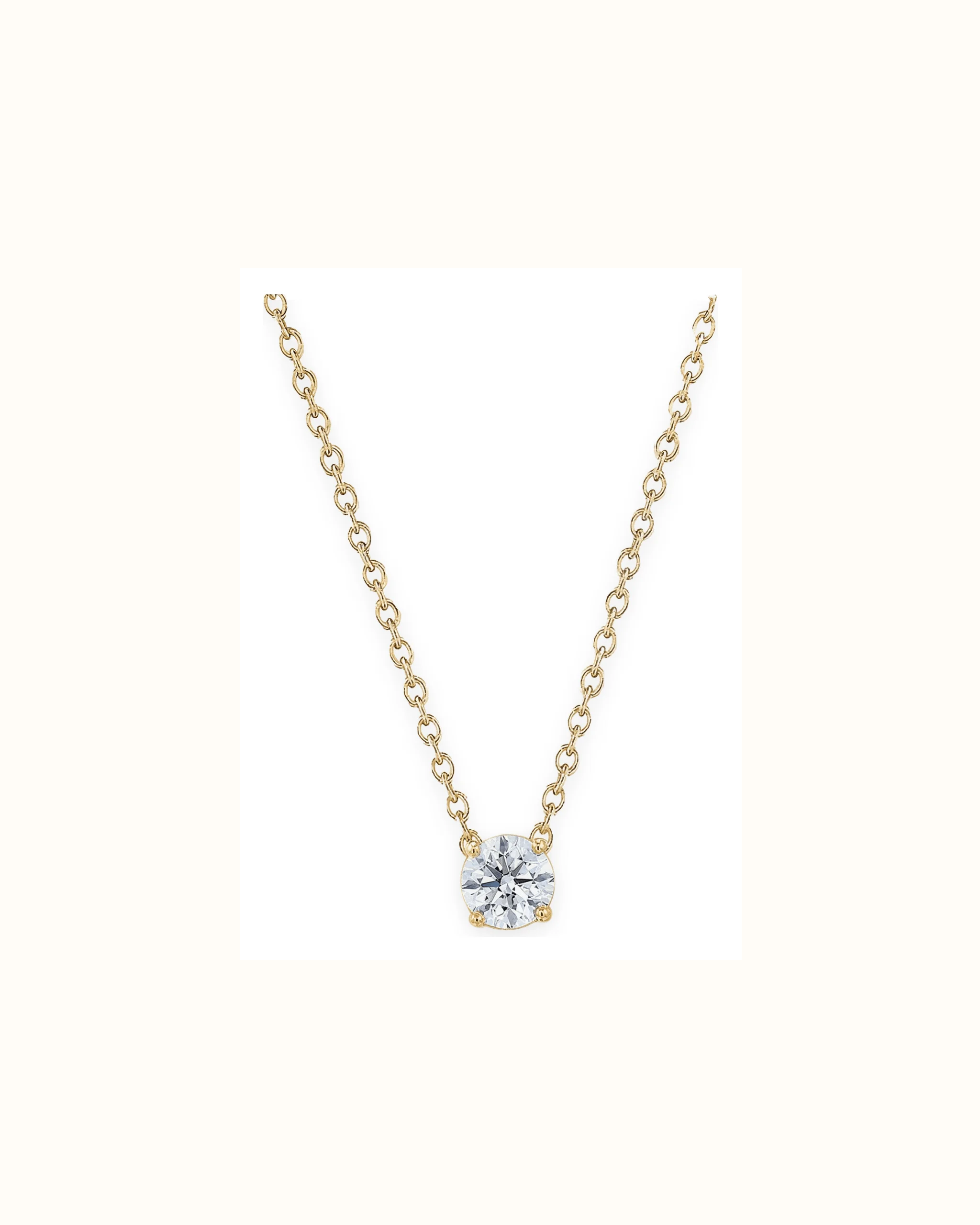 Round Lab-Grown Diamond Necklace in 18K Gold