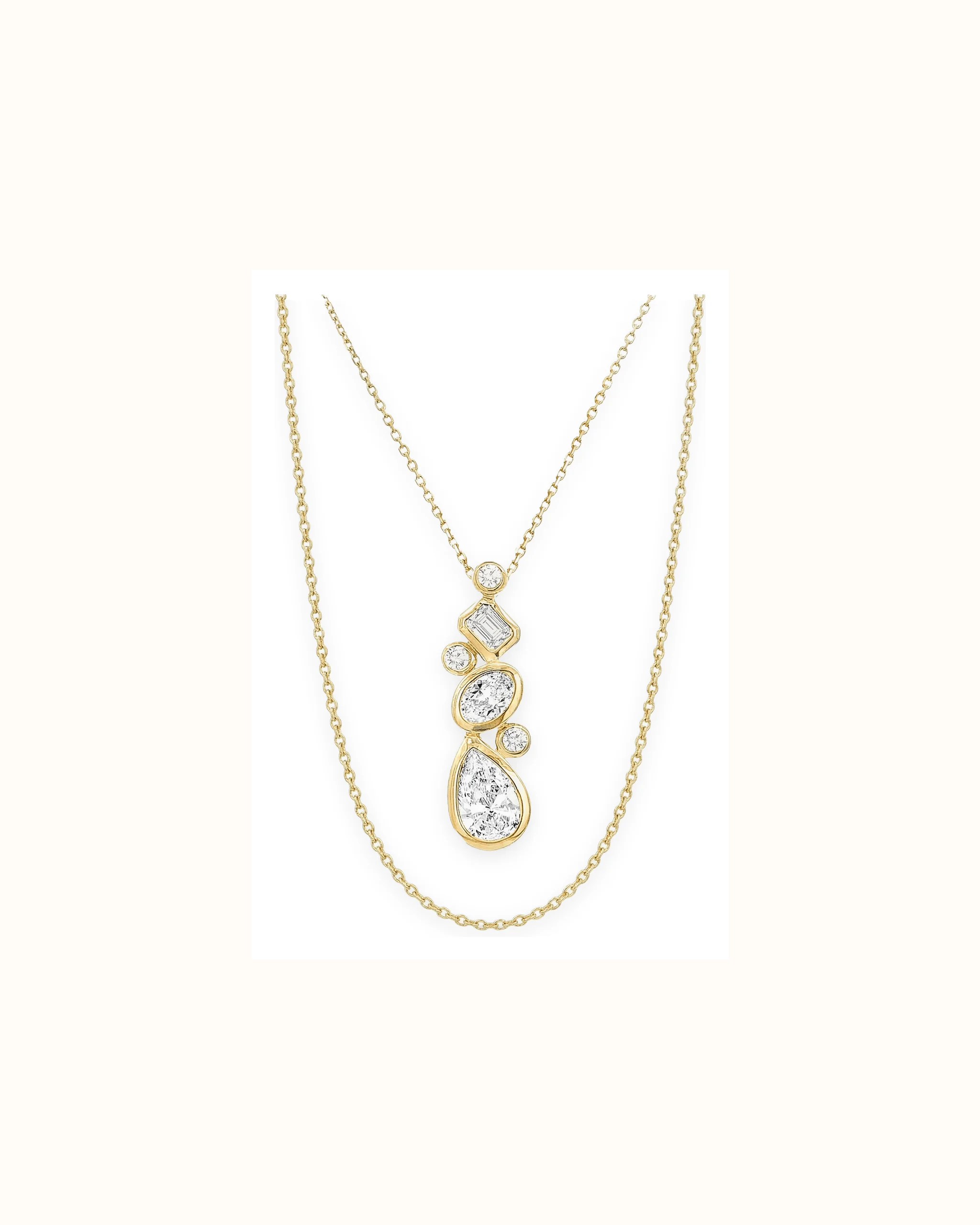 Pear Lab-Grown Diamond Necklace in 18K Gold