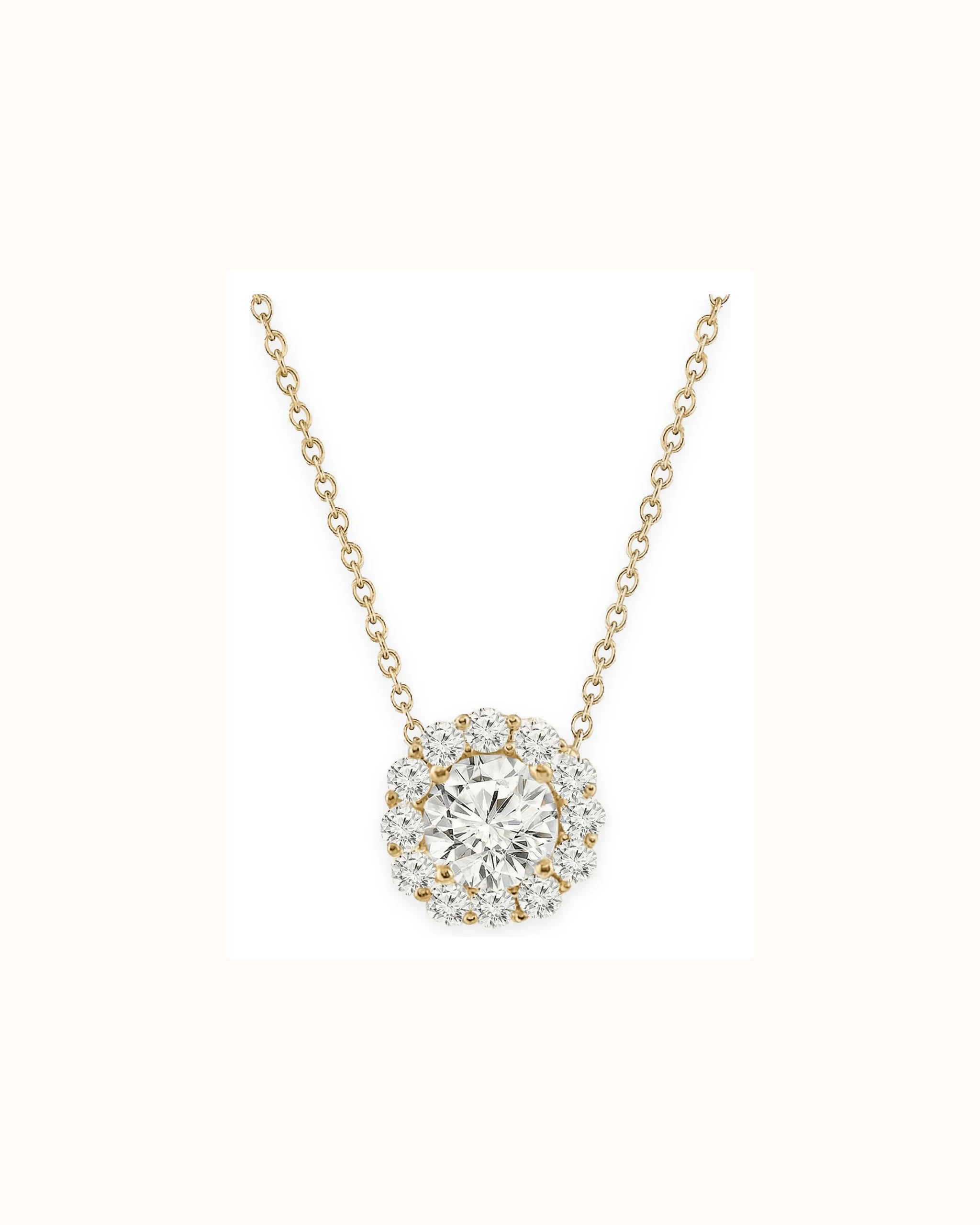 Round Lab-Grown Diamond Pendant in 18K Gold