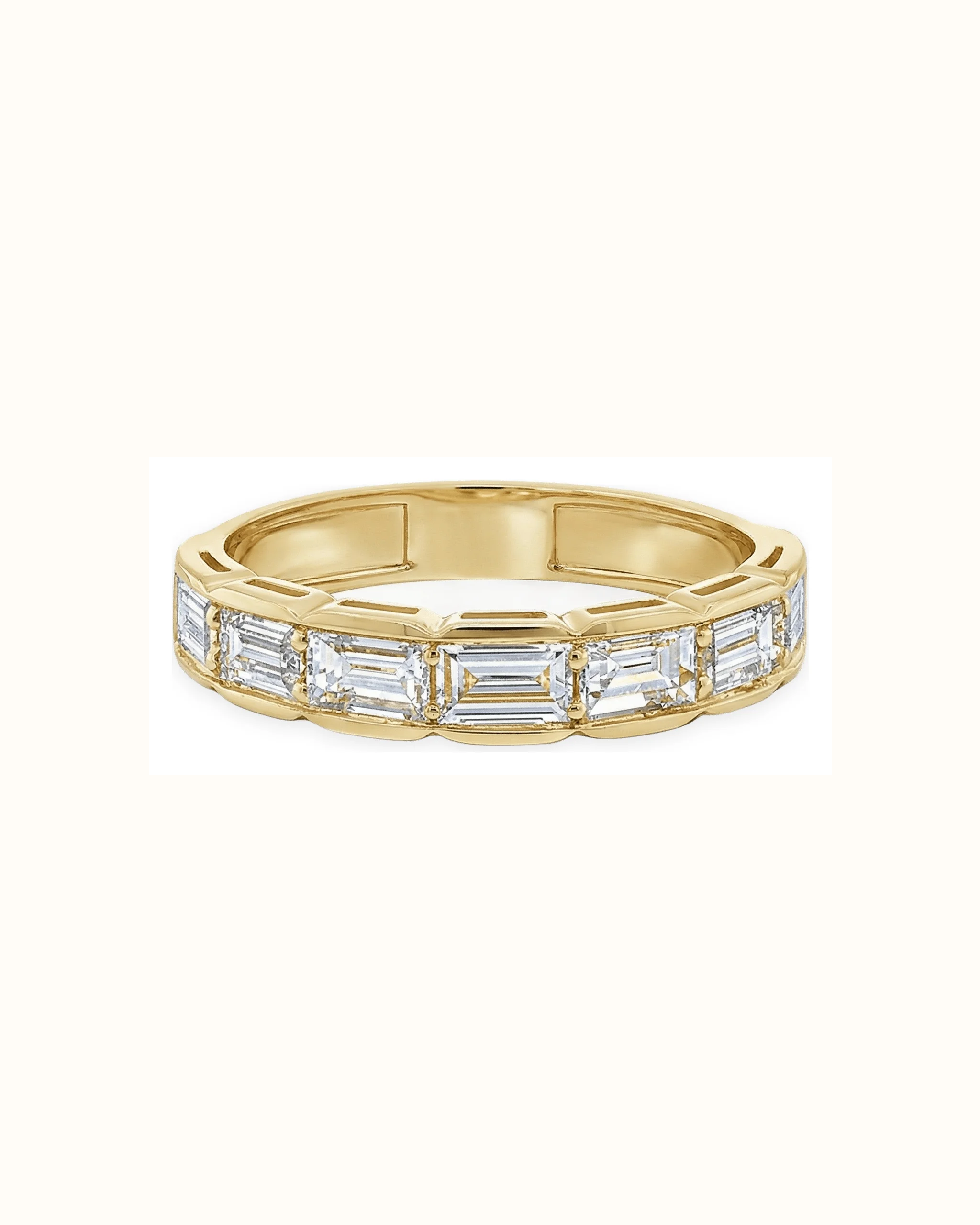 Emerald Cut Lab-Grown Diamond Band in 14K Gold