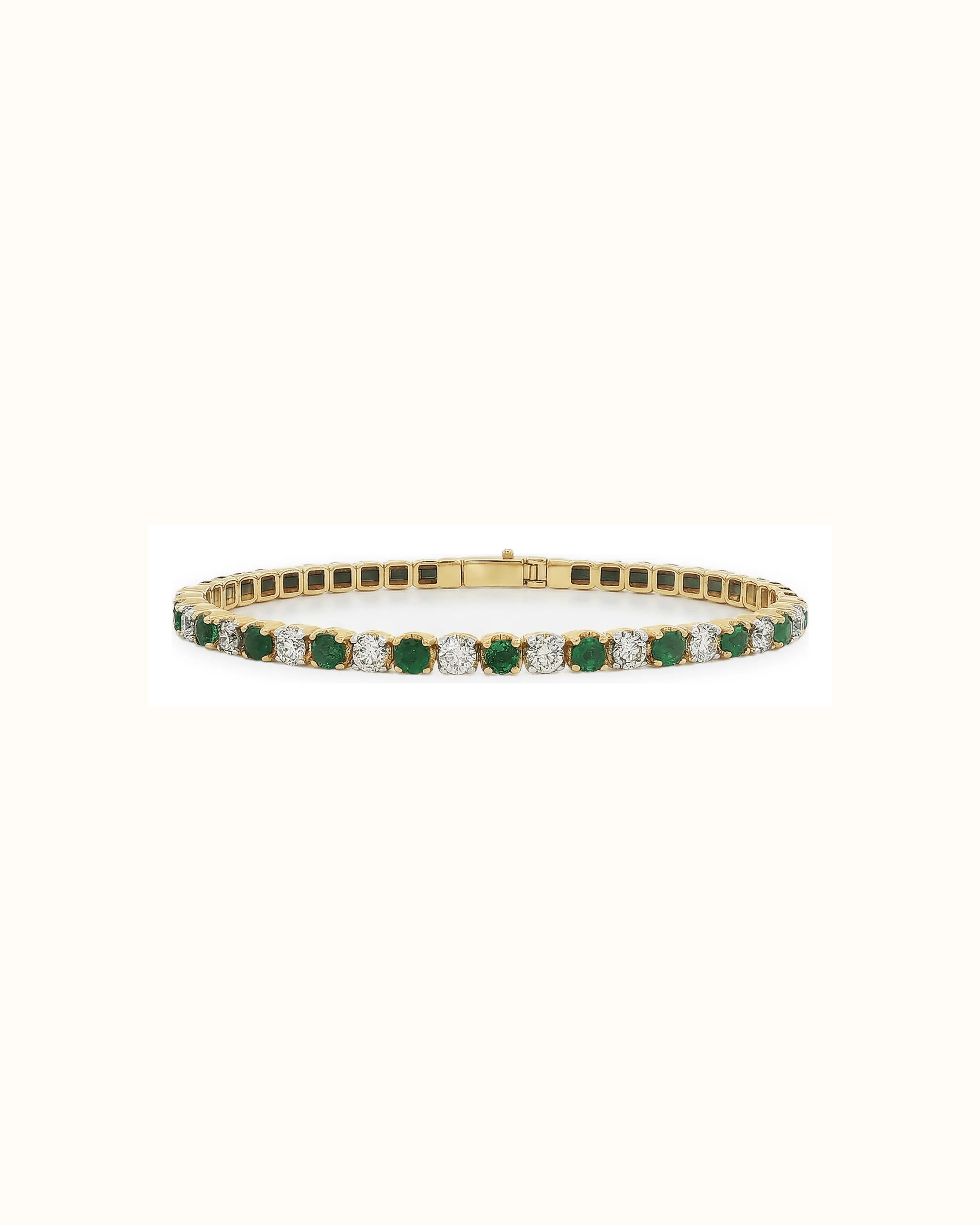 Emerald and Lab-Grown Diamond Flex Bracelet in 14K Gold