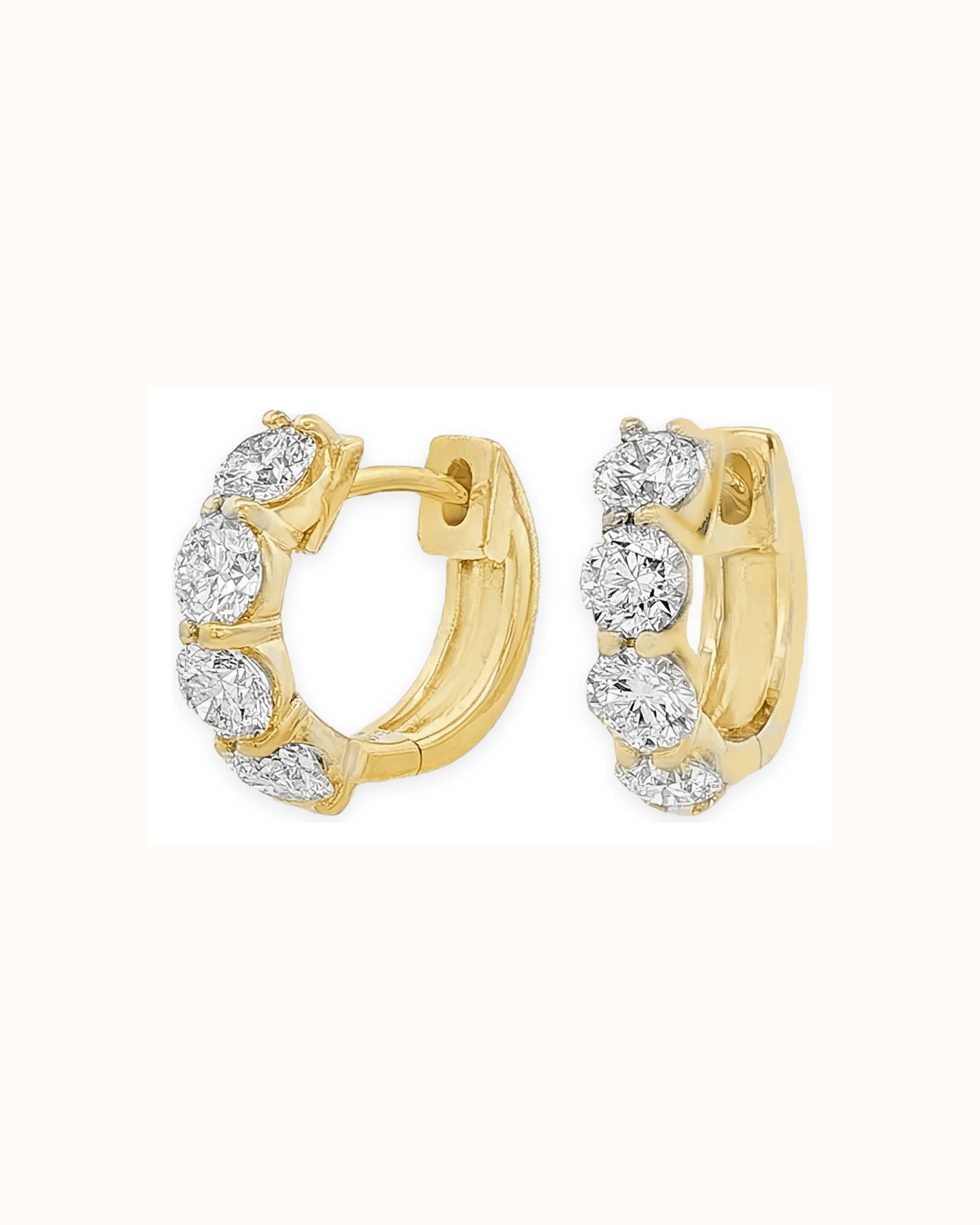 Lab-Grown Diamond Huggie Earrings in 14K Gold