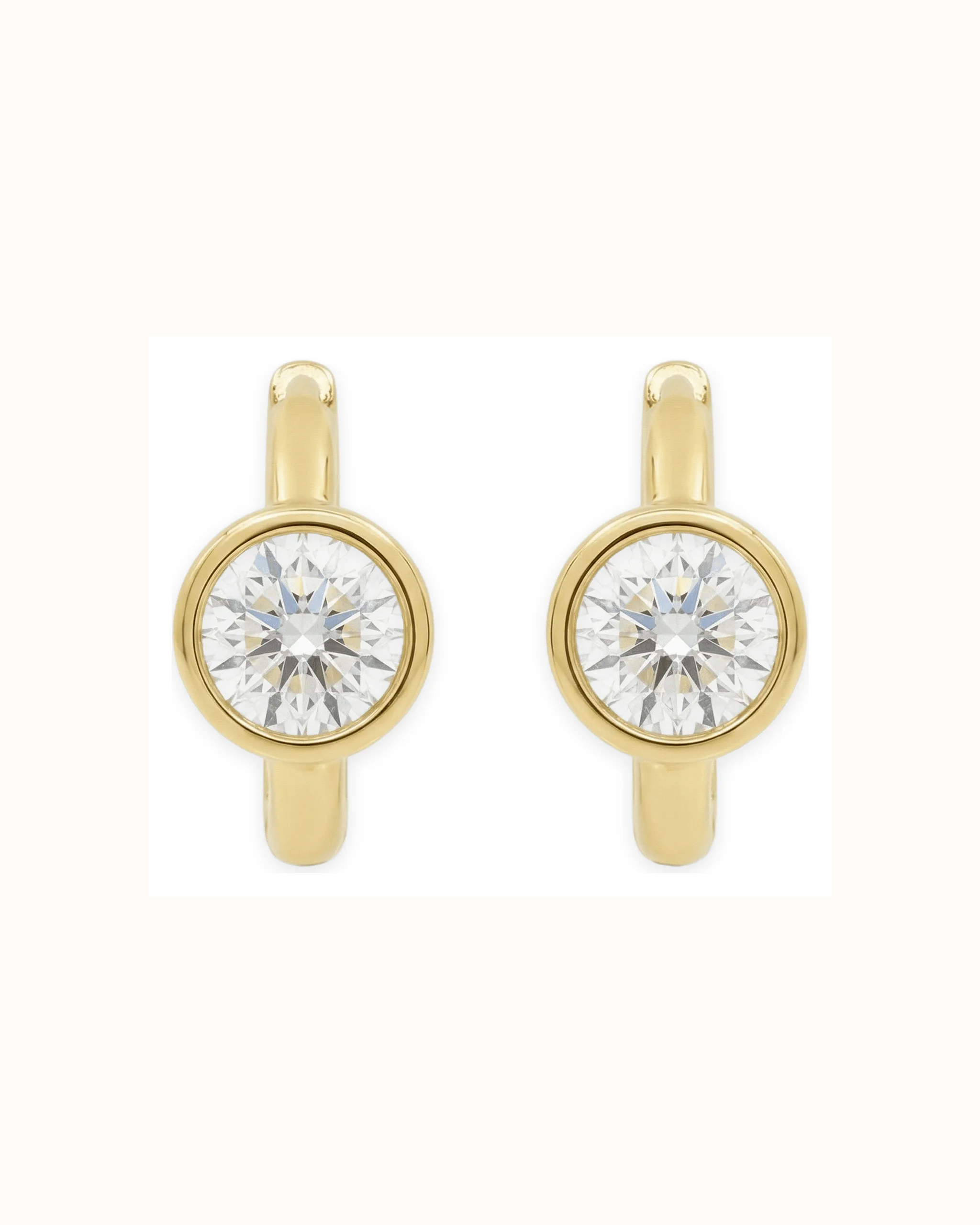 Round Lab-Grown Diamond Huggie Earrings