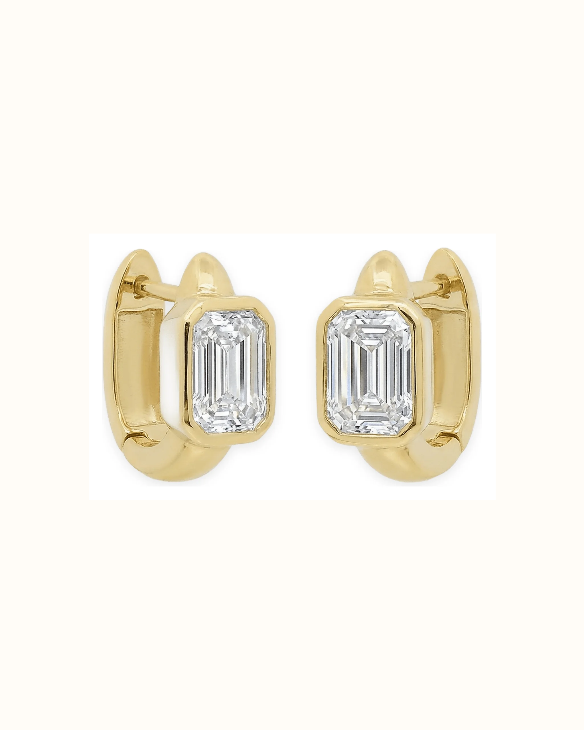 Lab-Grown Diamond Emerald Cut Earrings in 14K Gold