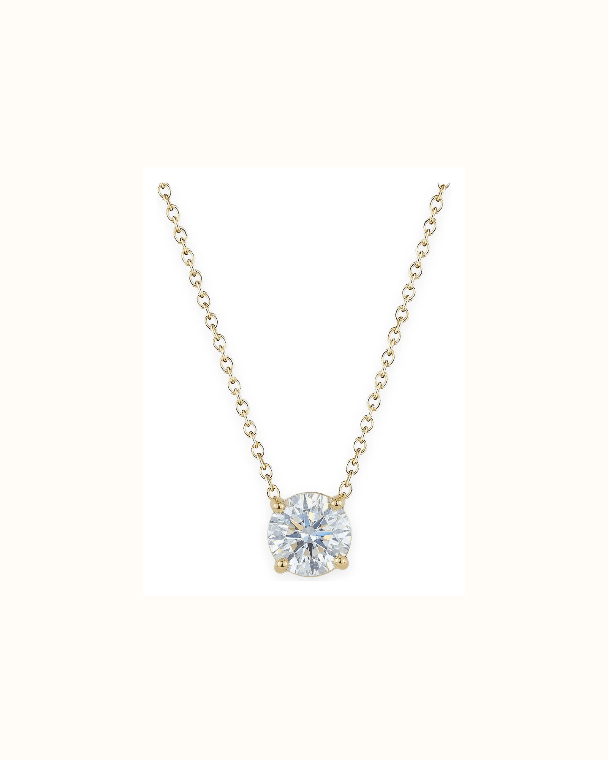Round Lab-Grown Diamond Necklace in 18K Gold