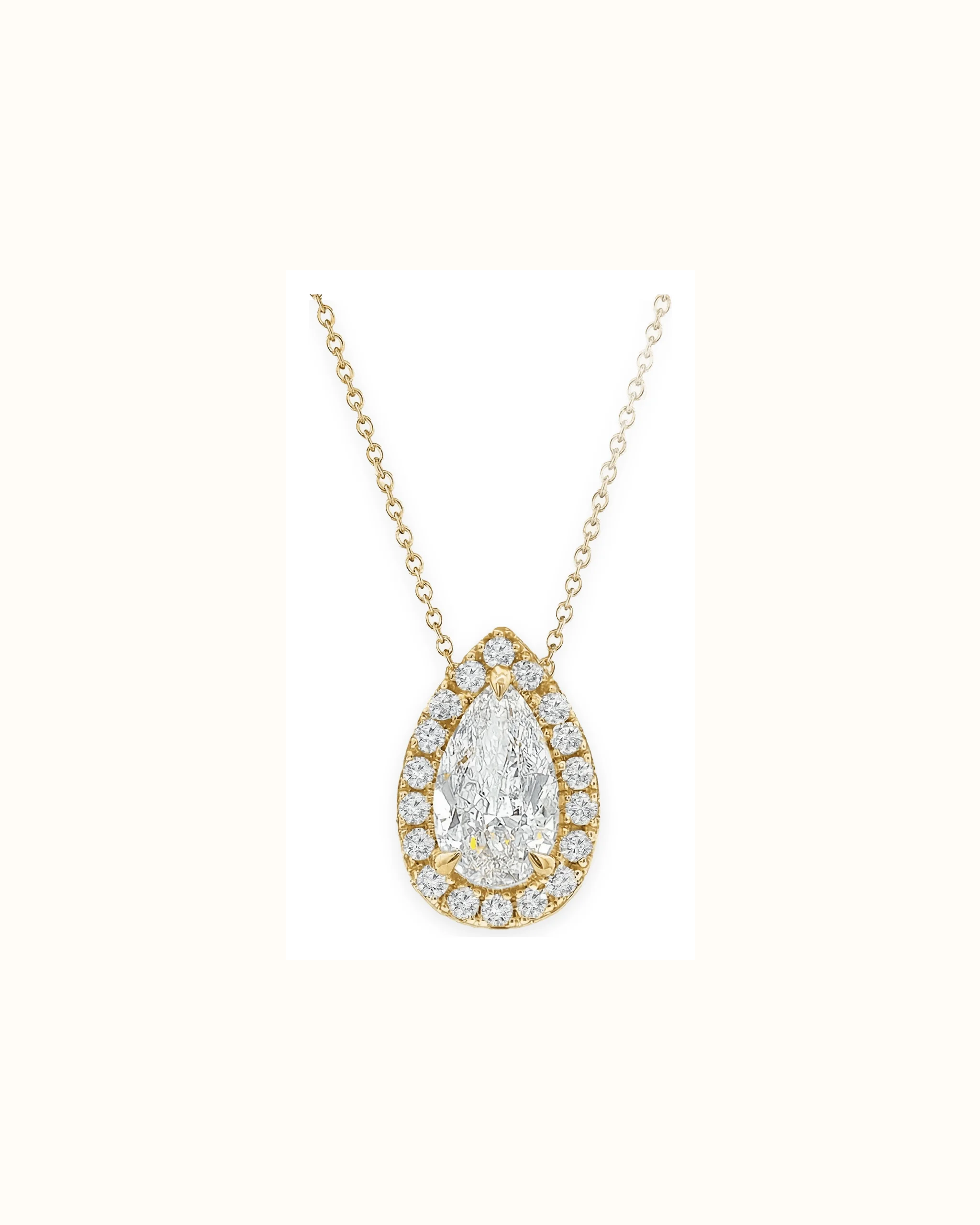 Pear Lab-Grown Diamond Pendant in 18K Gold