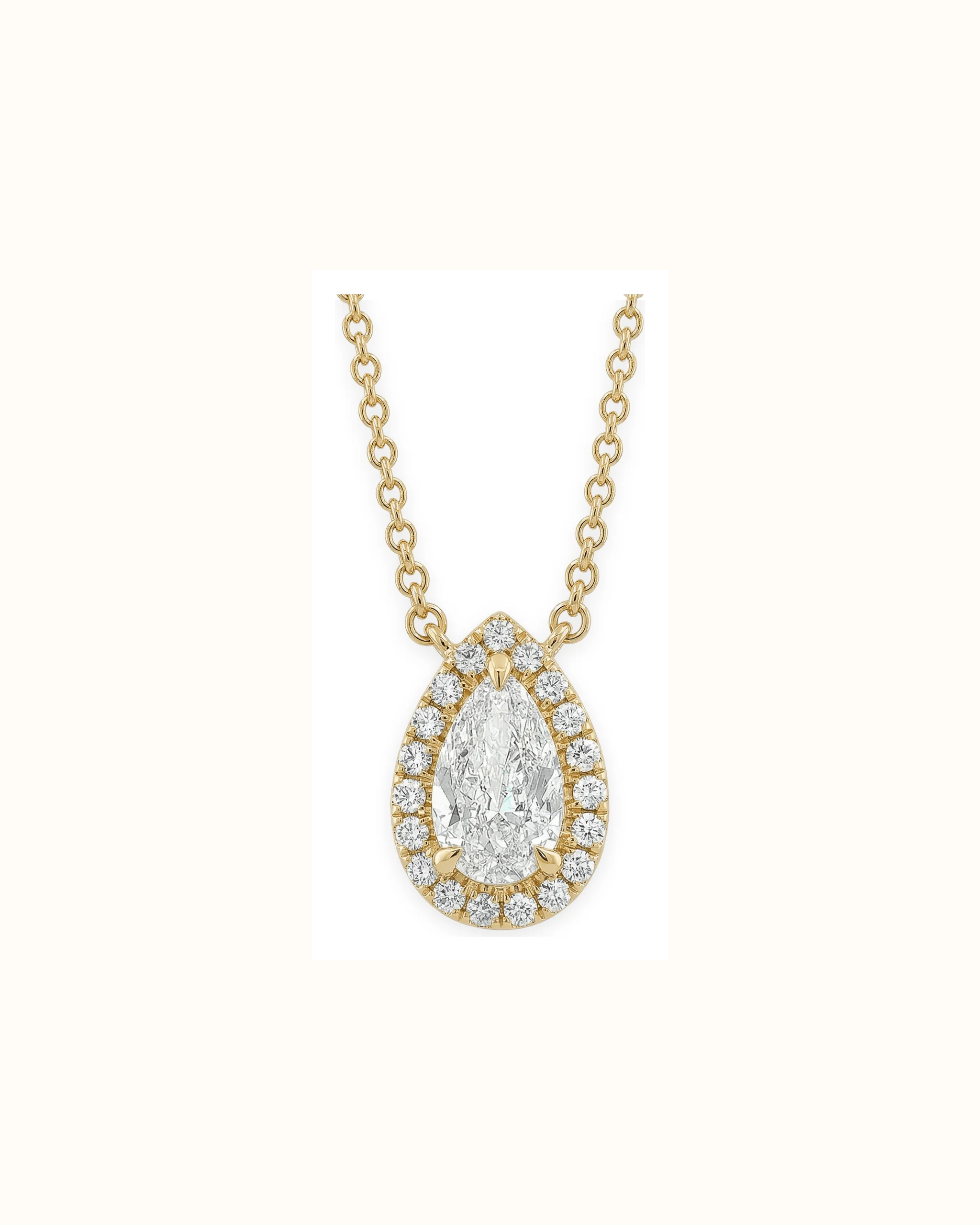 Pear Lab-Grown Diamond Pendant in 18K Gold