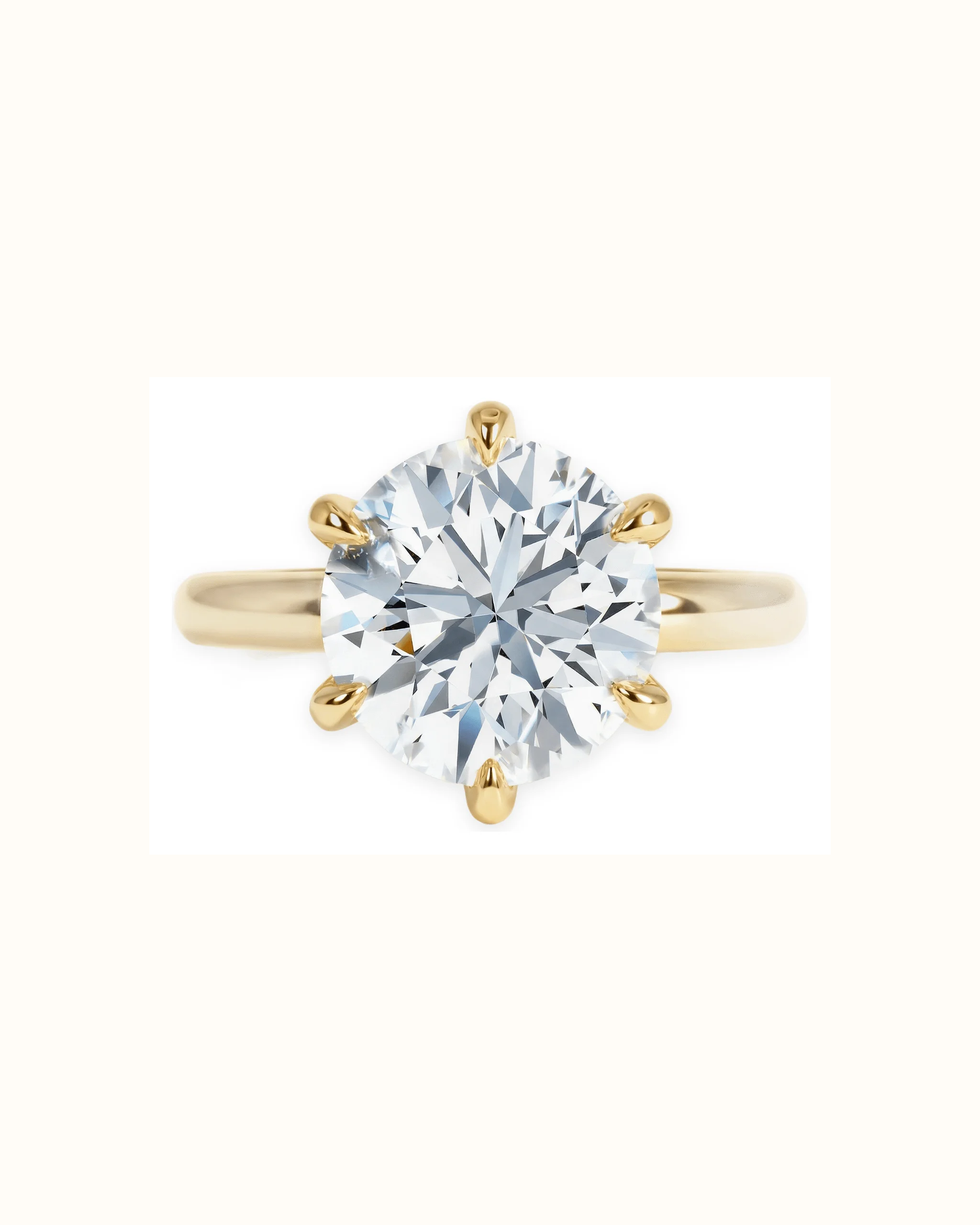 Round Lab-Grown Diamond Ring in 18K Gold - Jewelry Insider