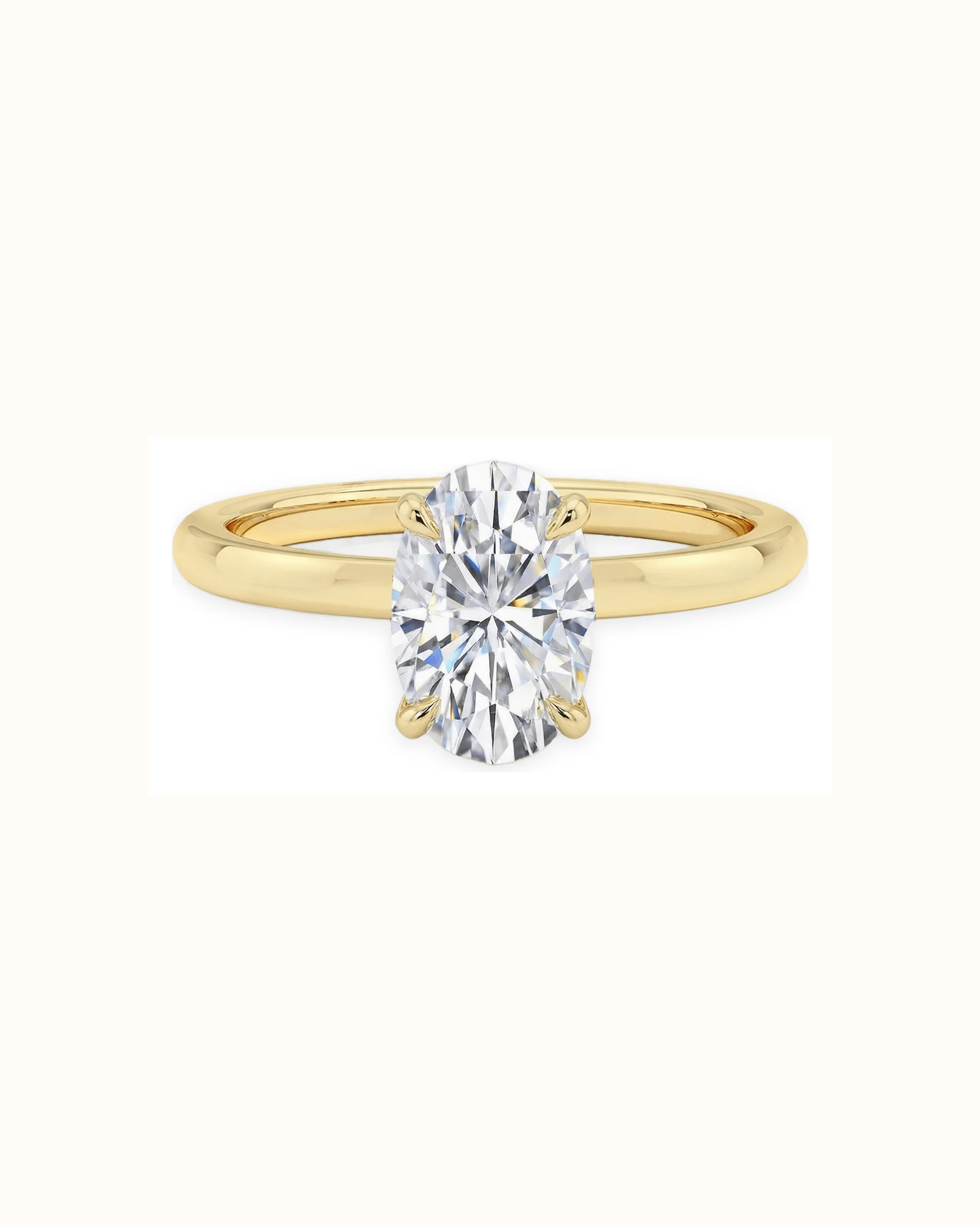 Oval Lab-Grown Diamond Ring in 18K Gold