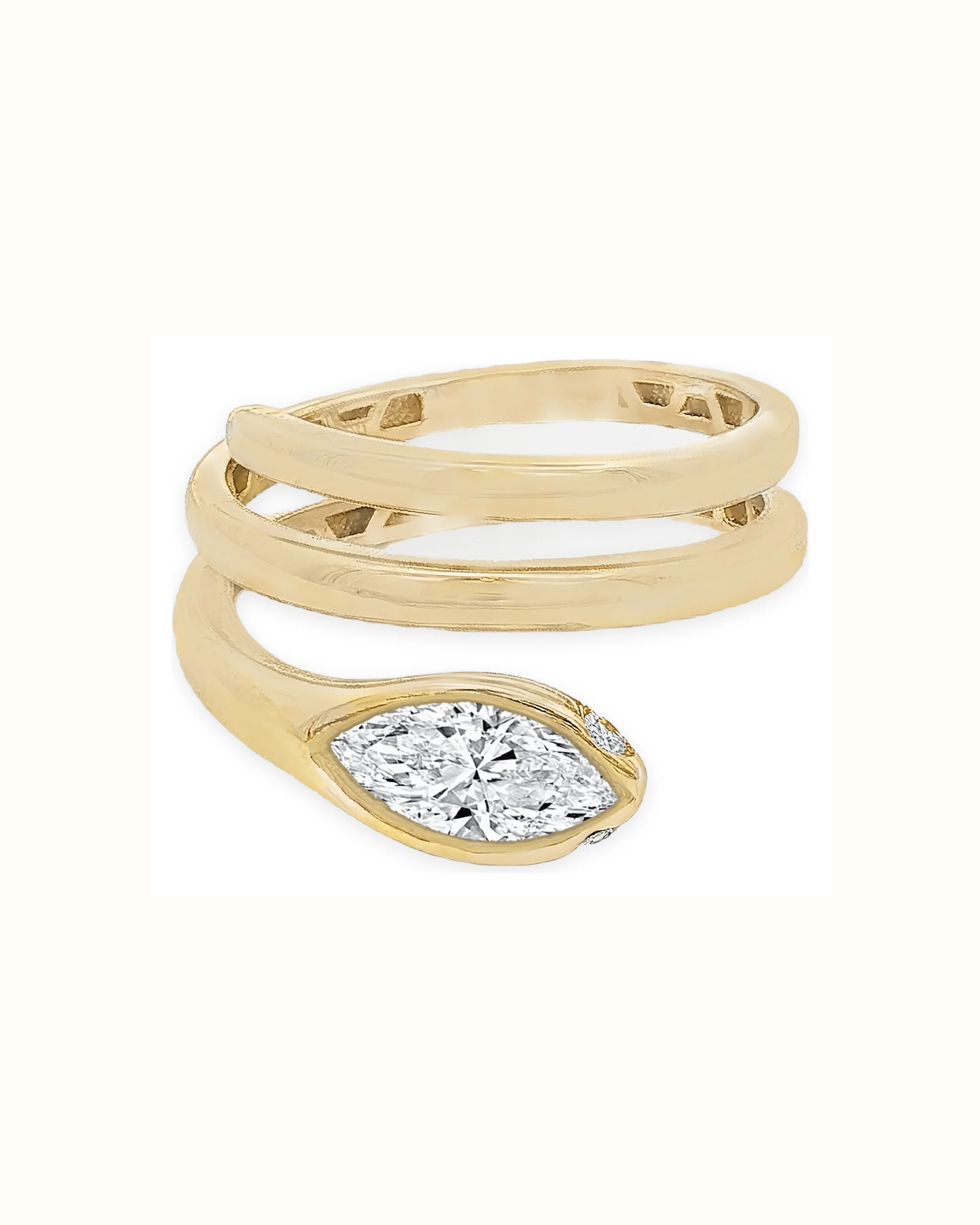 Marquise Lab-Grown Diamond Hidden Halo Ring in 18K Gold