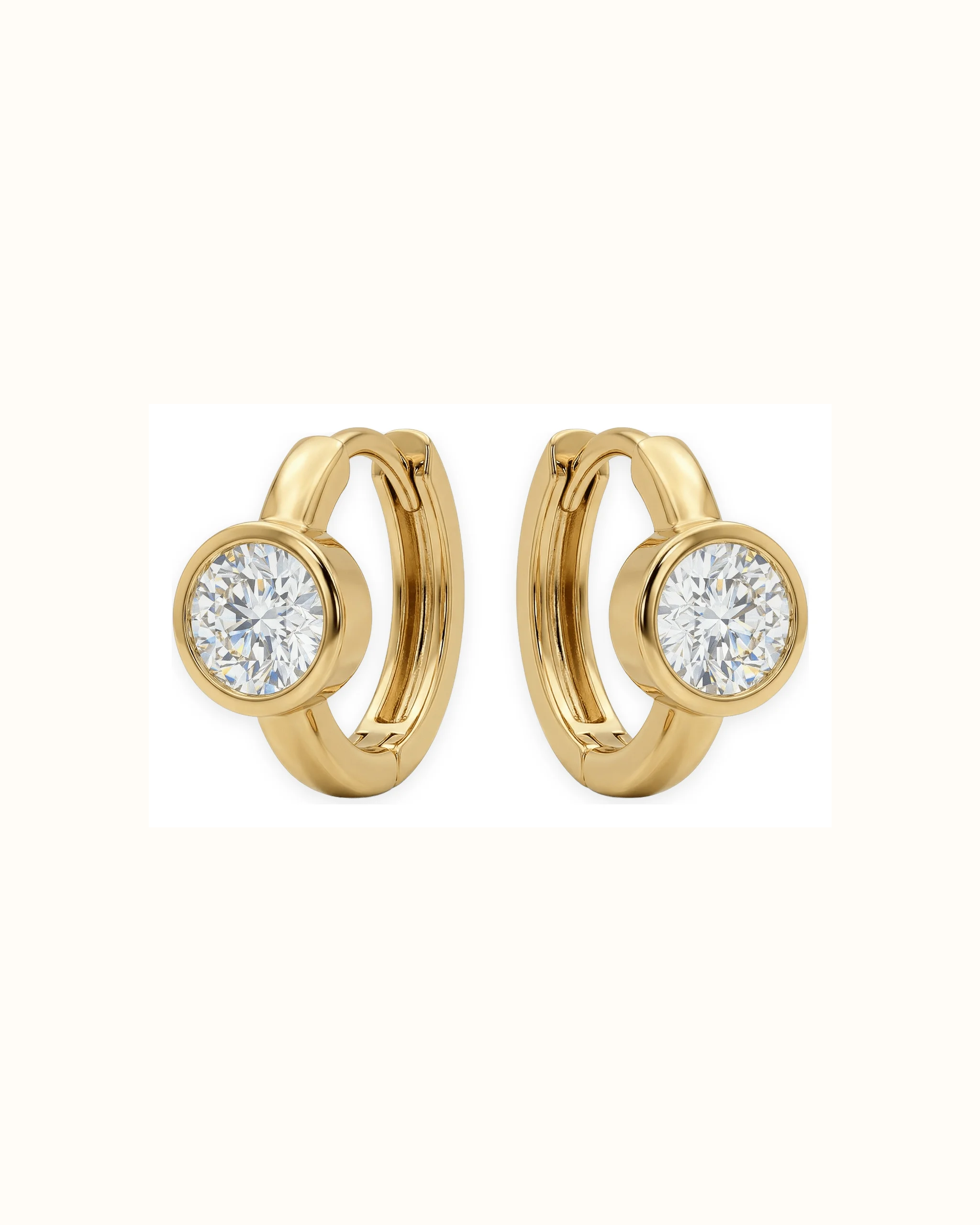 Lab-Grown Diamond Huggie Earrings in 14K Gold - Jewelry Insider