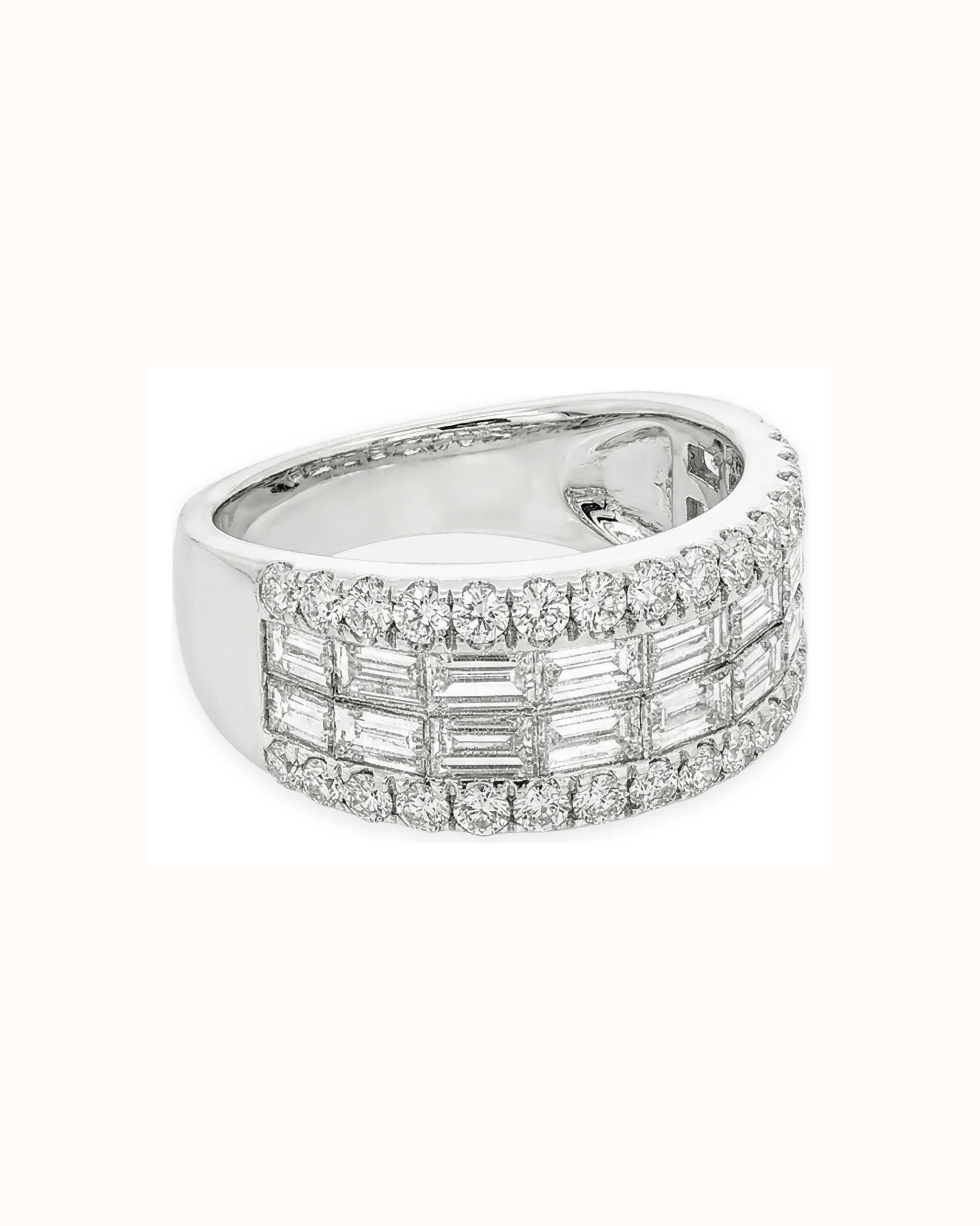 Emerald and Round Lab-Grown Diamond Ring in 18K Gold