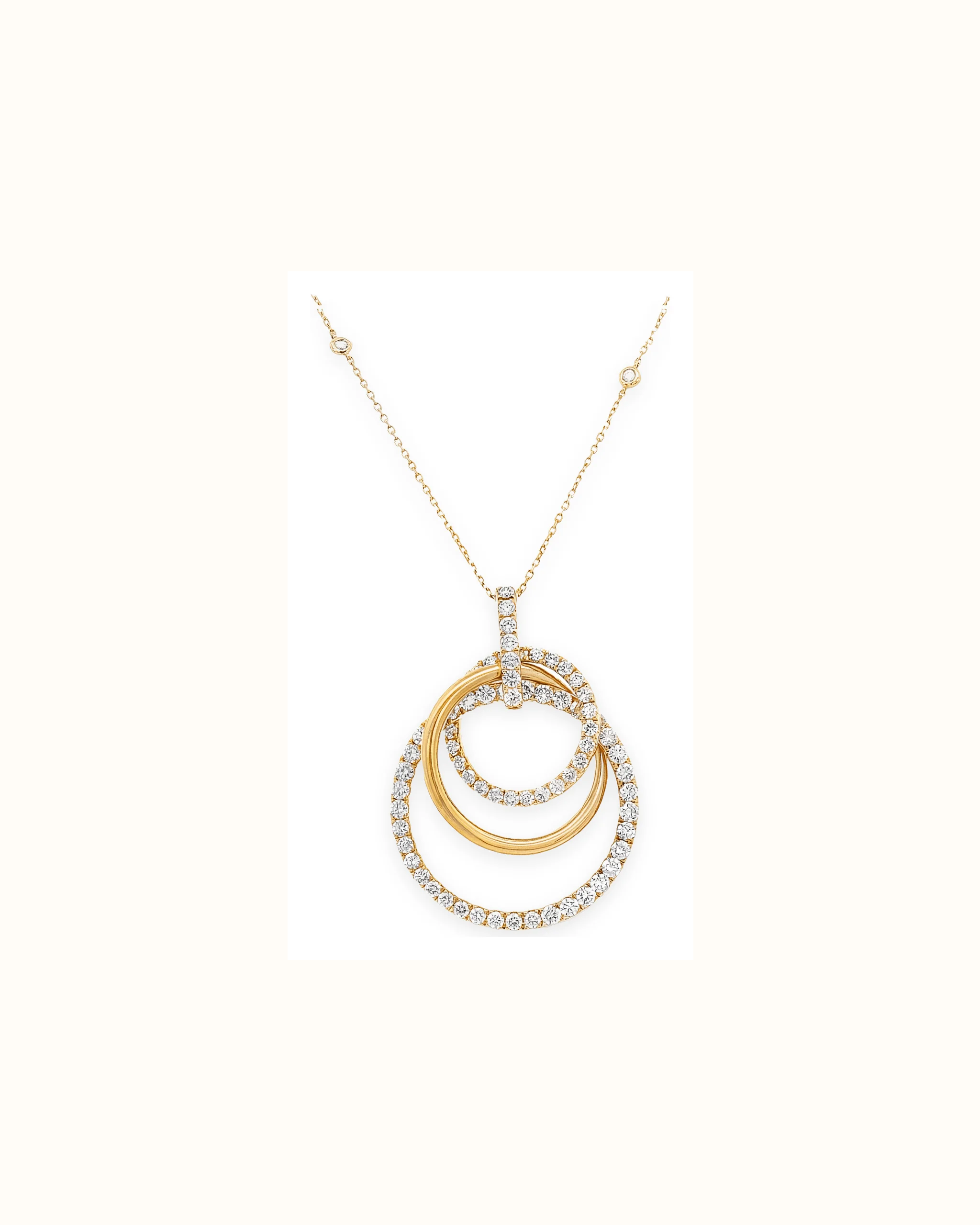 Interlocking Lab-Grown Diamond Circle Necklace in 14K Gold