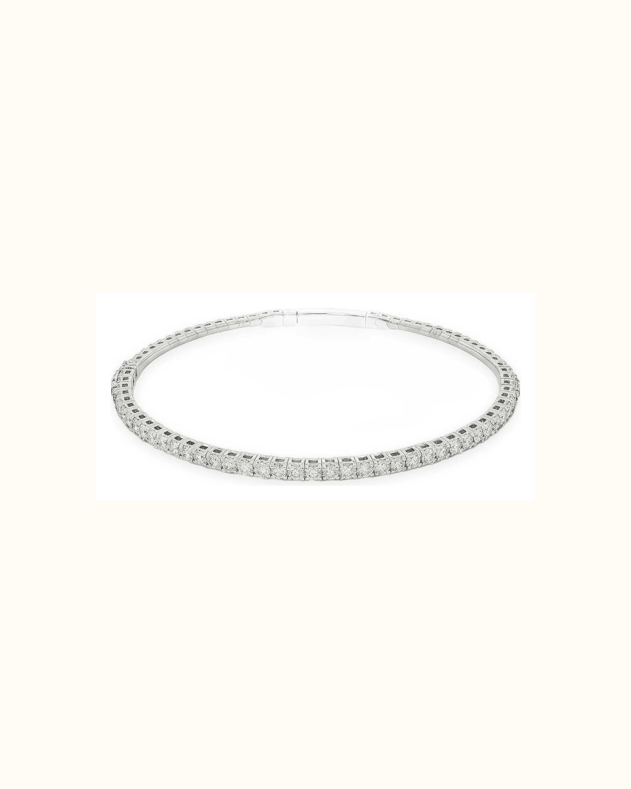 Round Lab-Grown Diamond Flex Bangle Bracelet in 14K Gold