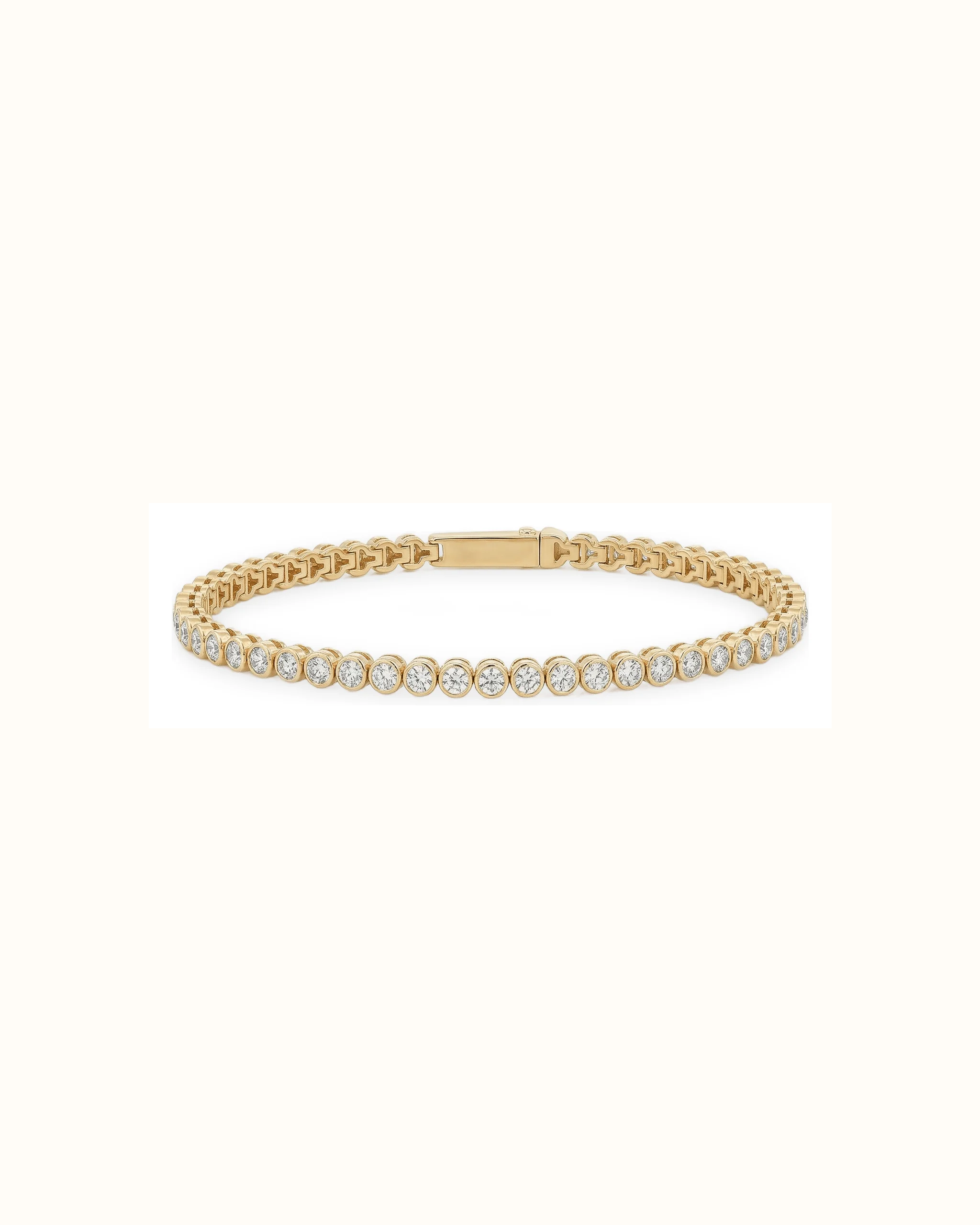 Bezel Lab-Grown Diamond Tennis Bracelet in 14K Gold