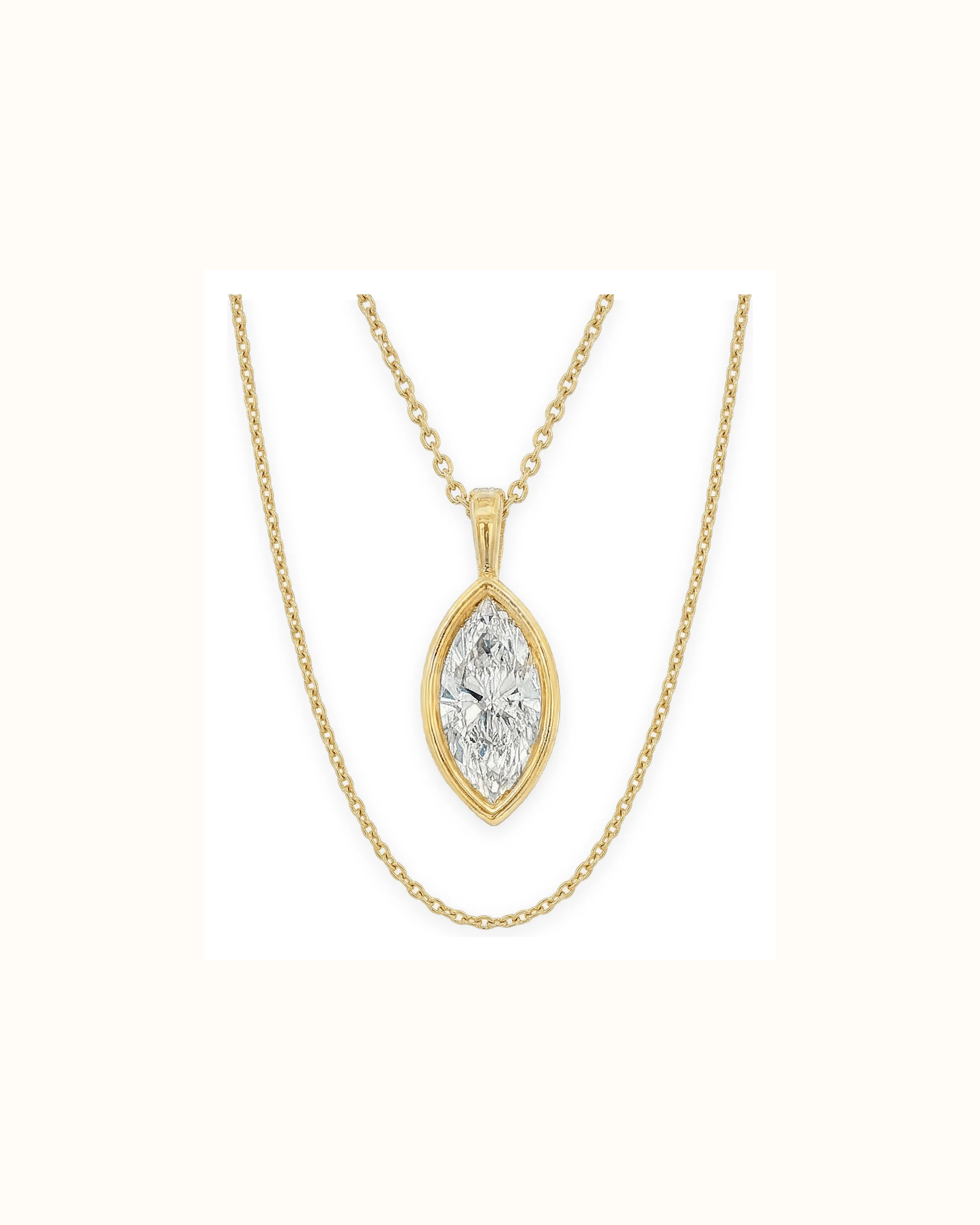 Lab Grown Marquise Lab-Grown Diamond Solitaire Pendant in 14K Gold