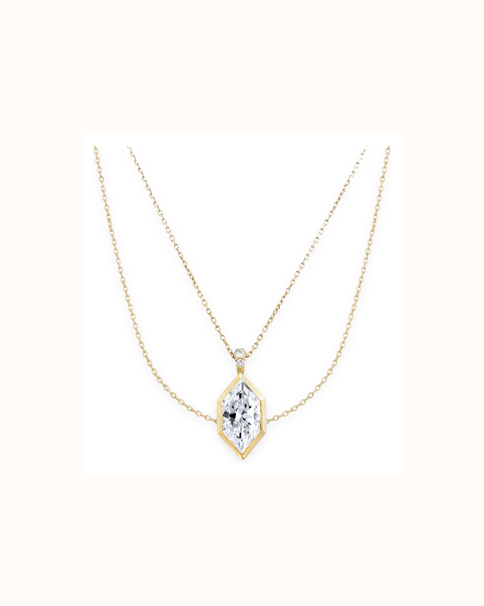 Lab-Grown Diamond Marquise Solitaire Pendant in 18K Gold