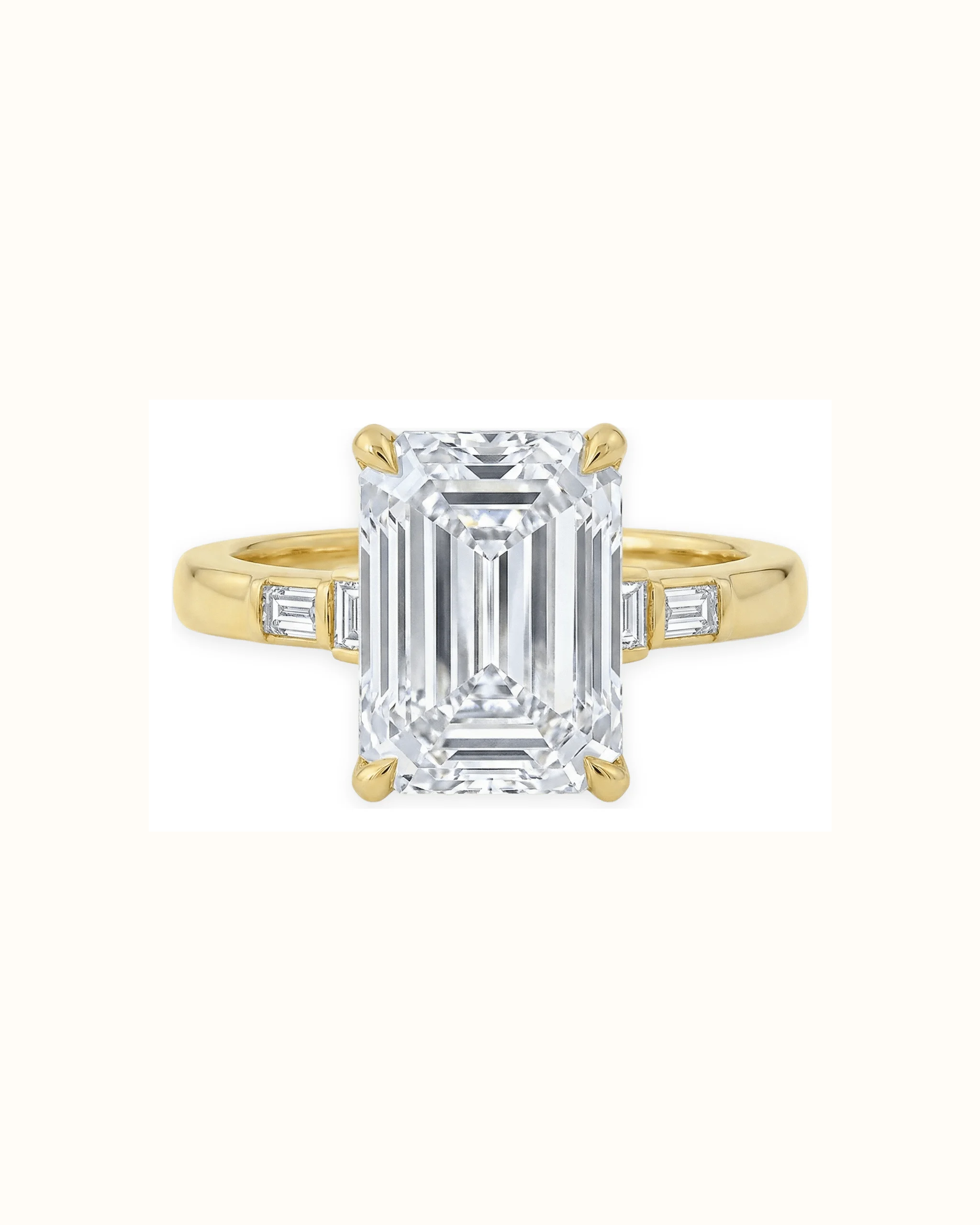 Emerald Cut Lab-Grown Diamond Ring in 18K Gold