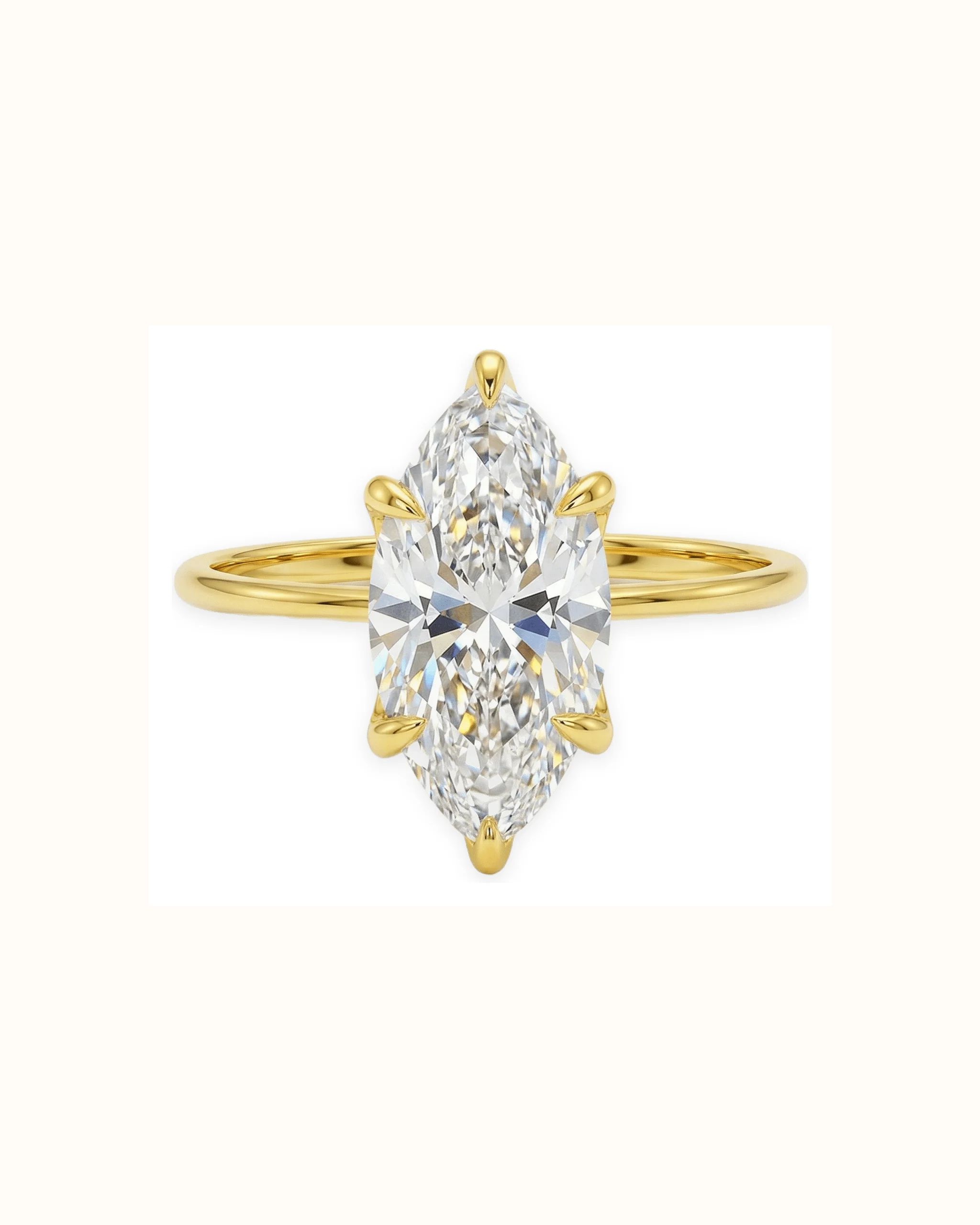 Marquise Lab-Grown Diamond Engagement Ring in 18K Gold