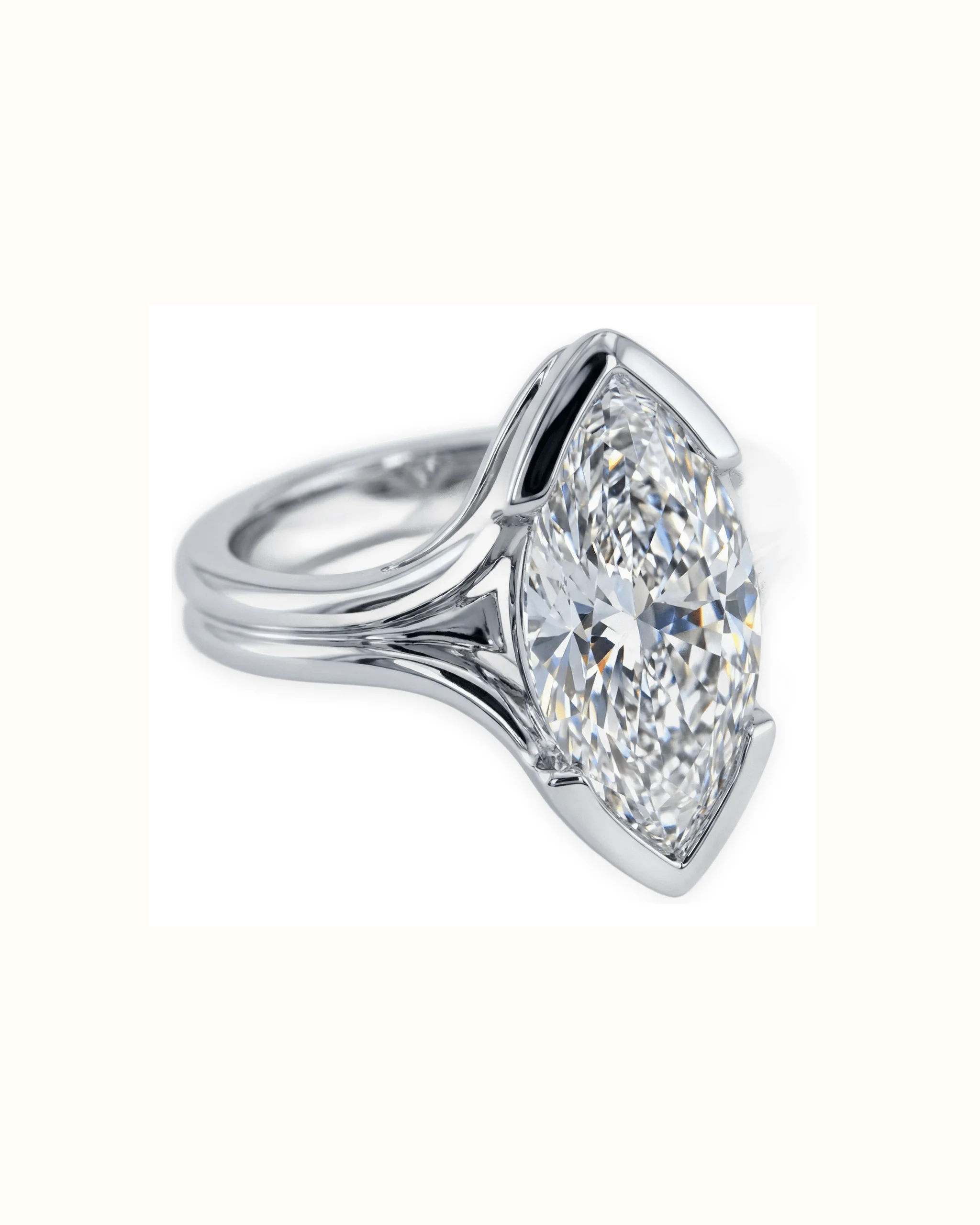 Marquise Lab-Grown Diamond Engagement Ring in 18K Gold