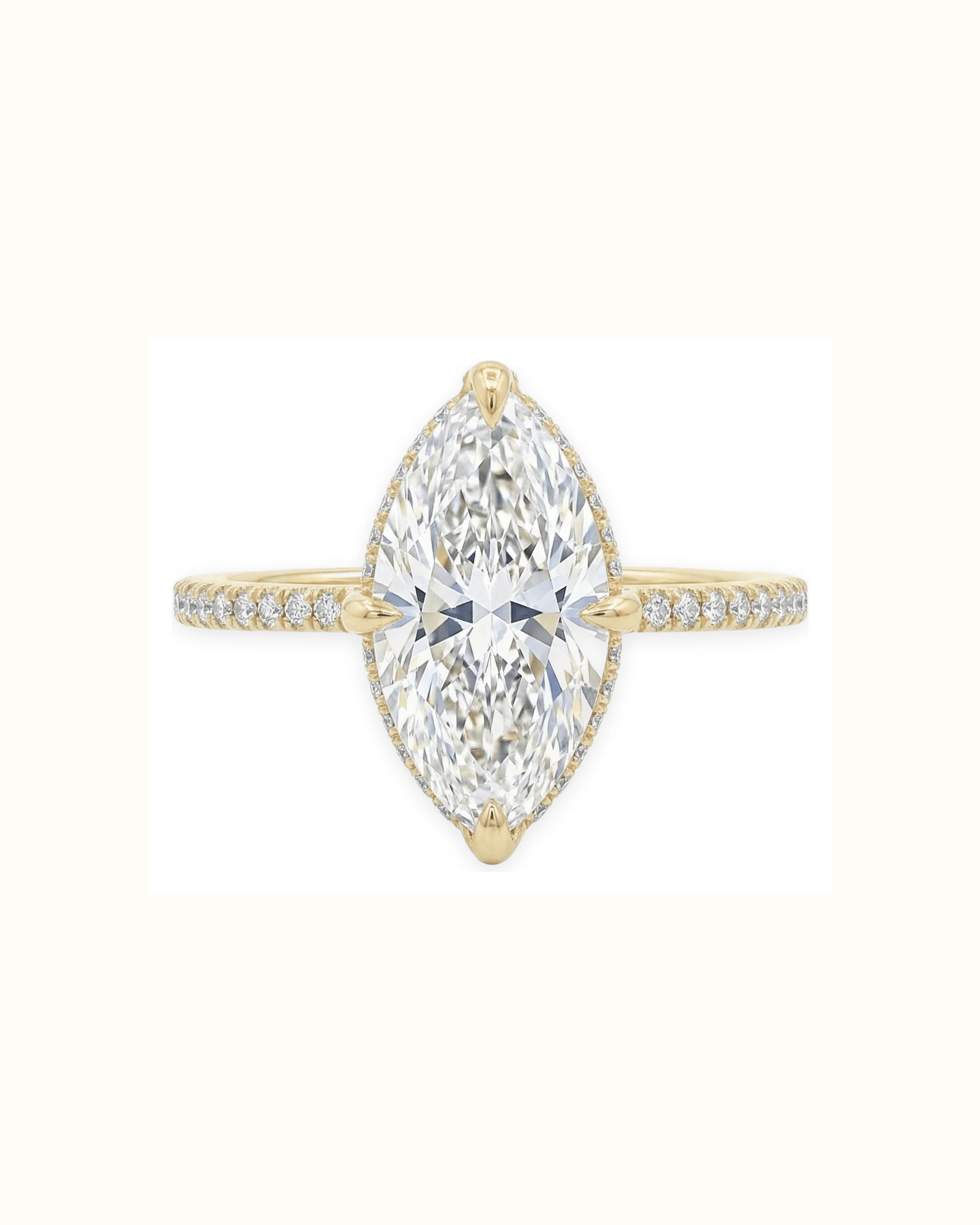 Marquise Lab-Grown Diamond Halo Ring in 18K Gold