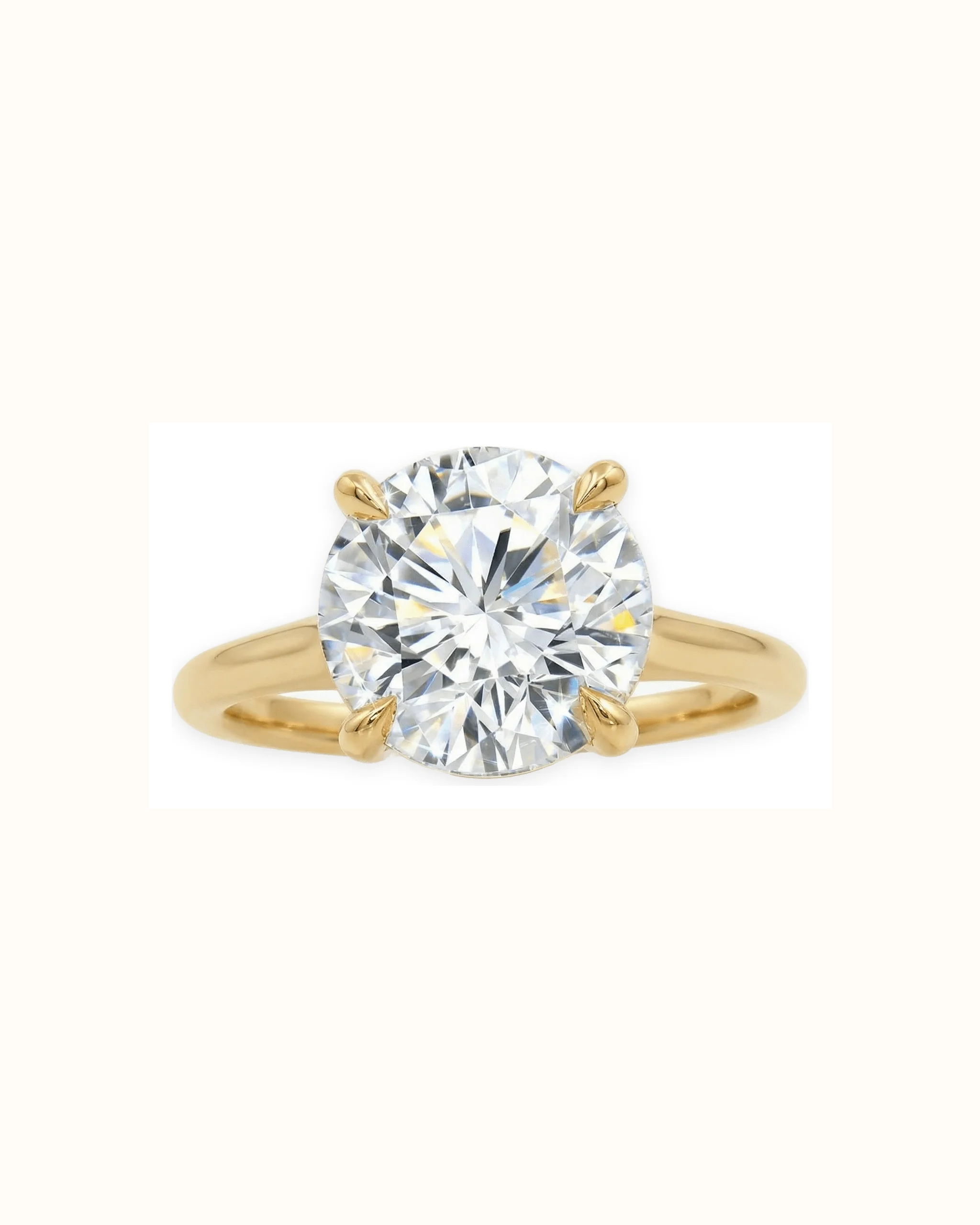 Round Lab-Grown Diamond Ring in 18K Gold