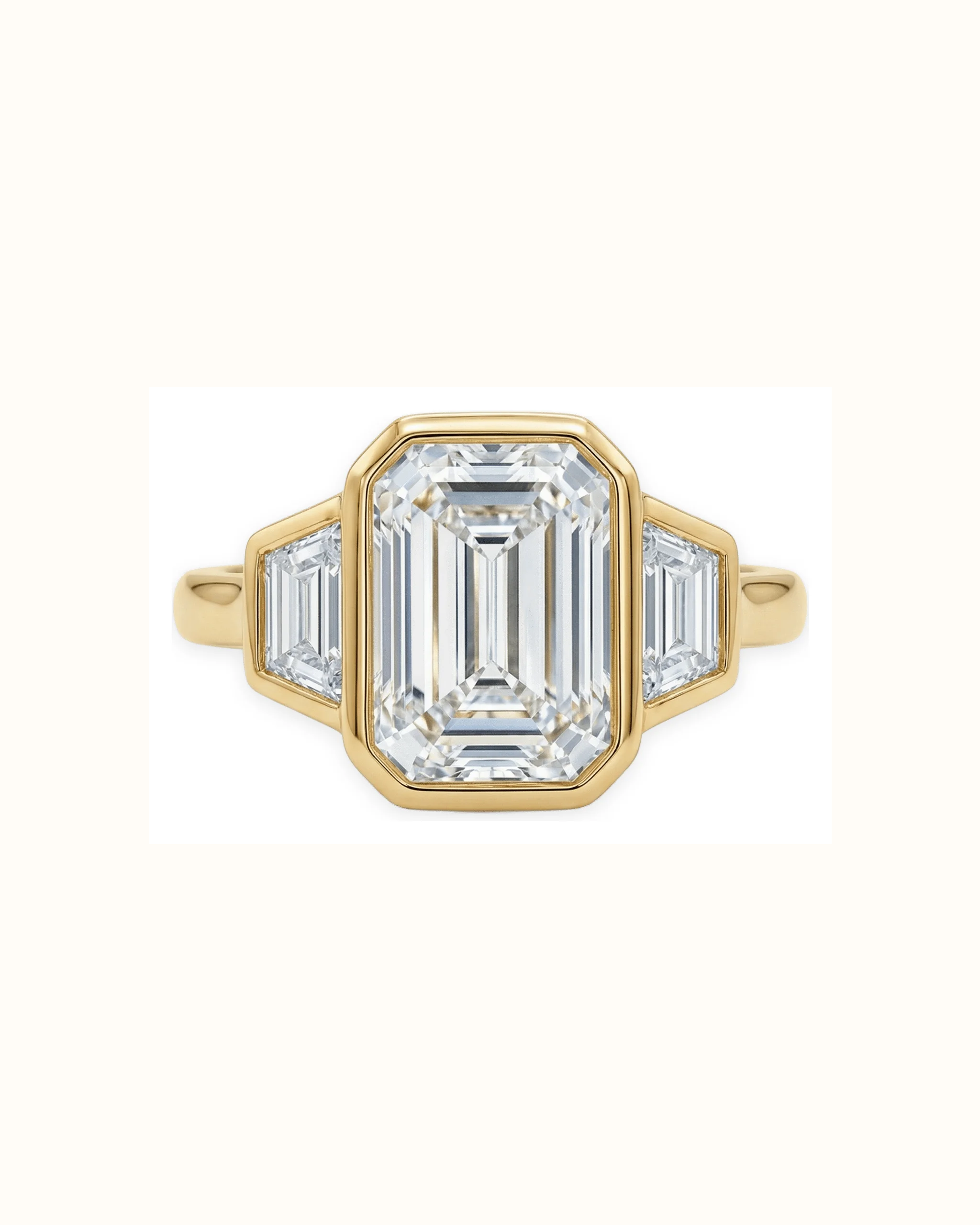 Emerald Cut Lab-Grown Diamond Ring in 18K Gold