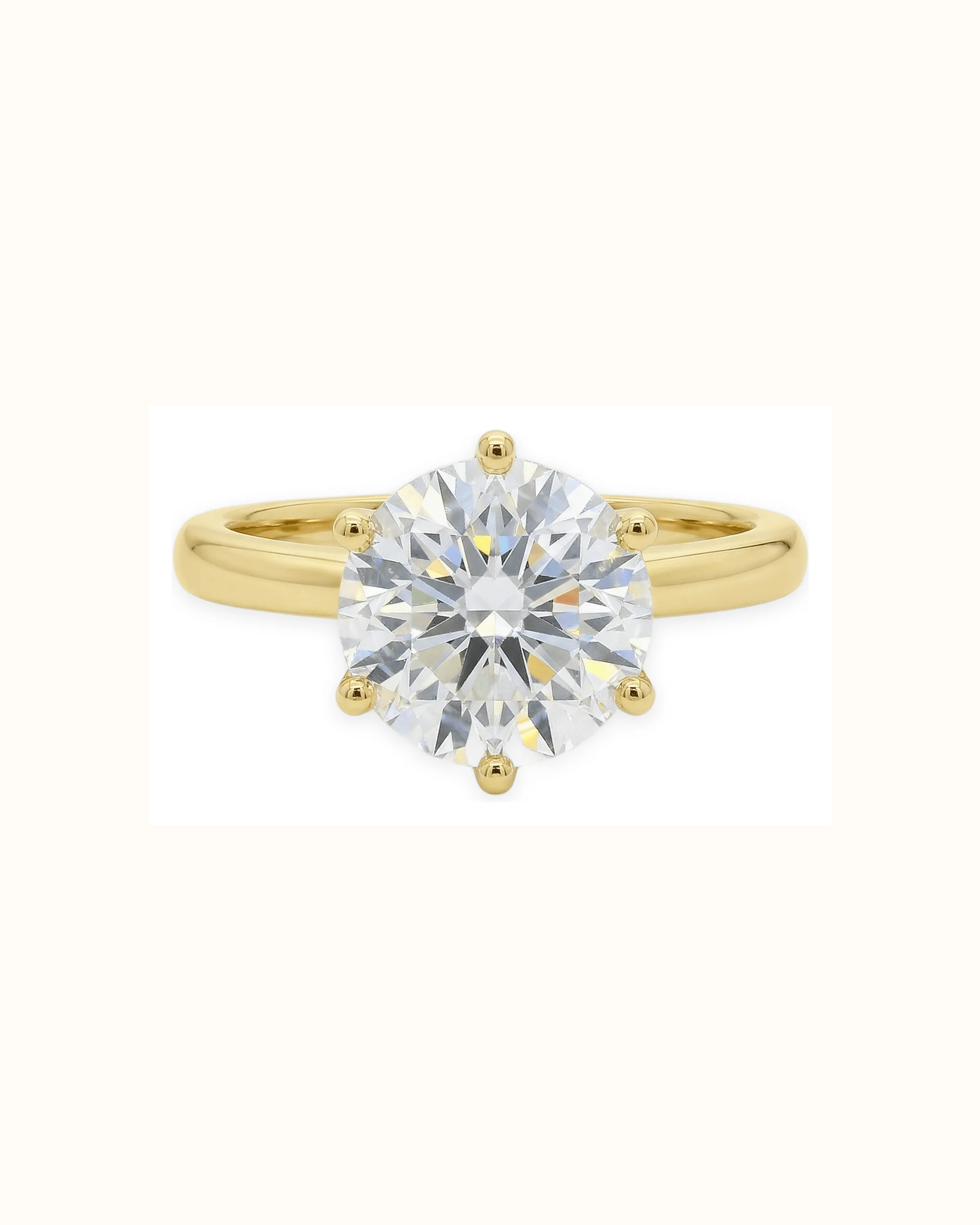 Round Lab-Grown Diamond Ring in 18K Gold