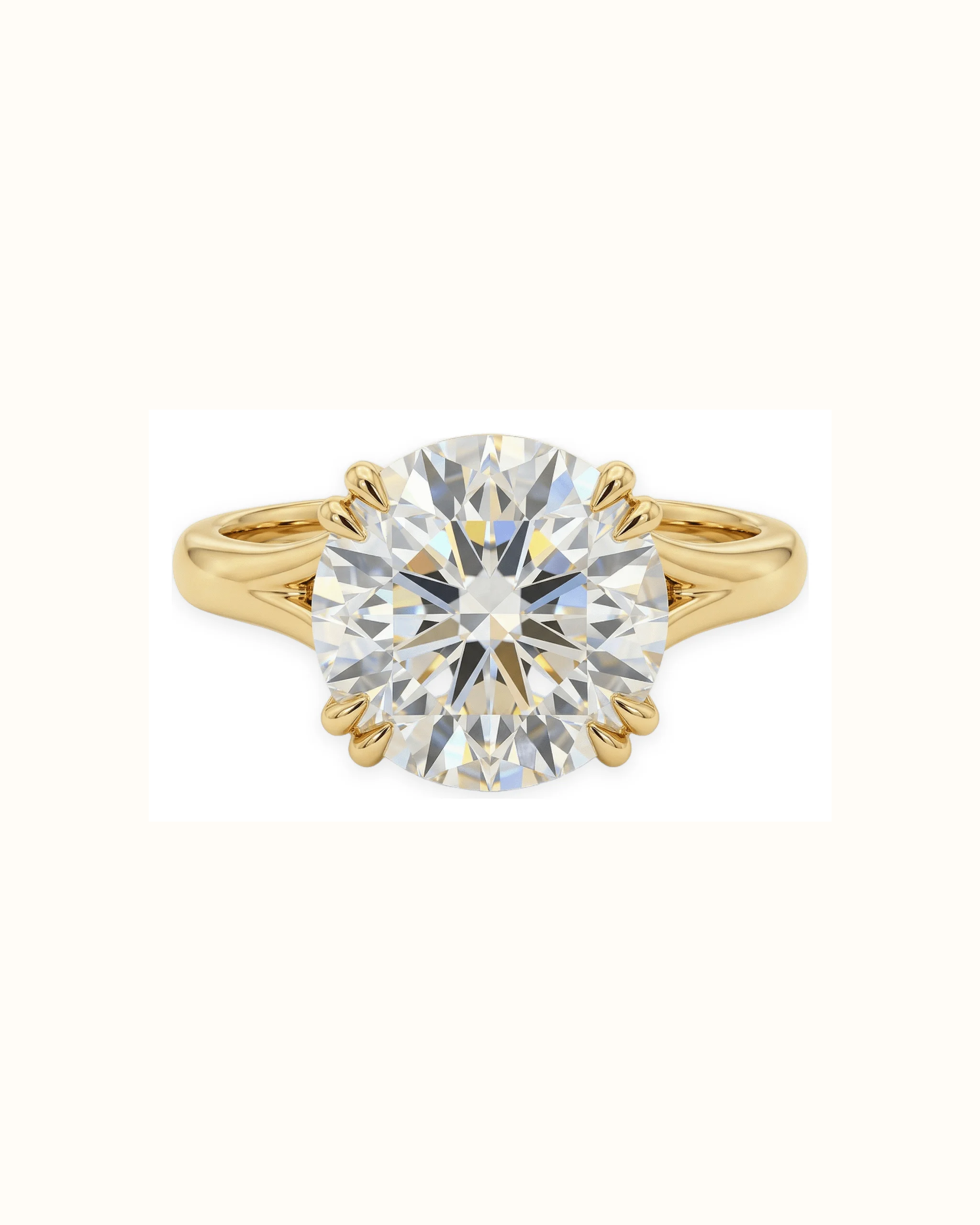 Round Lab-Grown Diamond Ring in 18K Gold